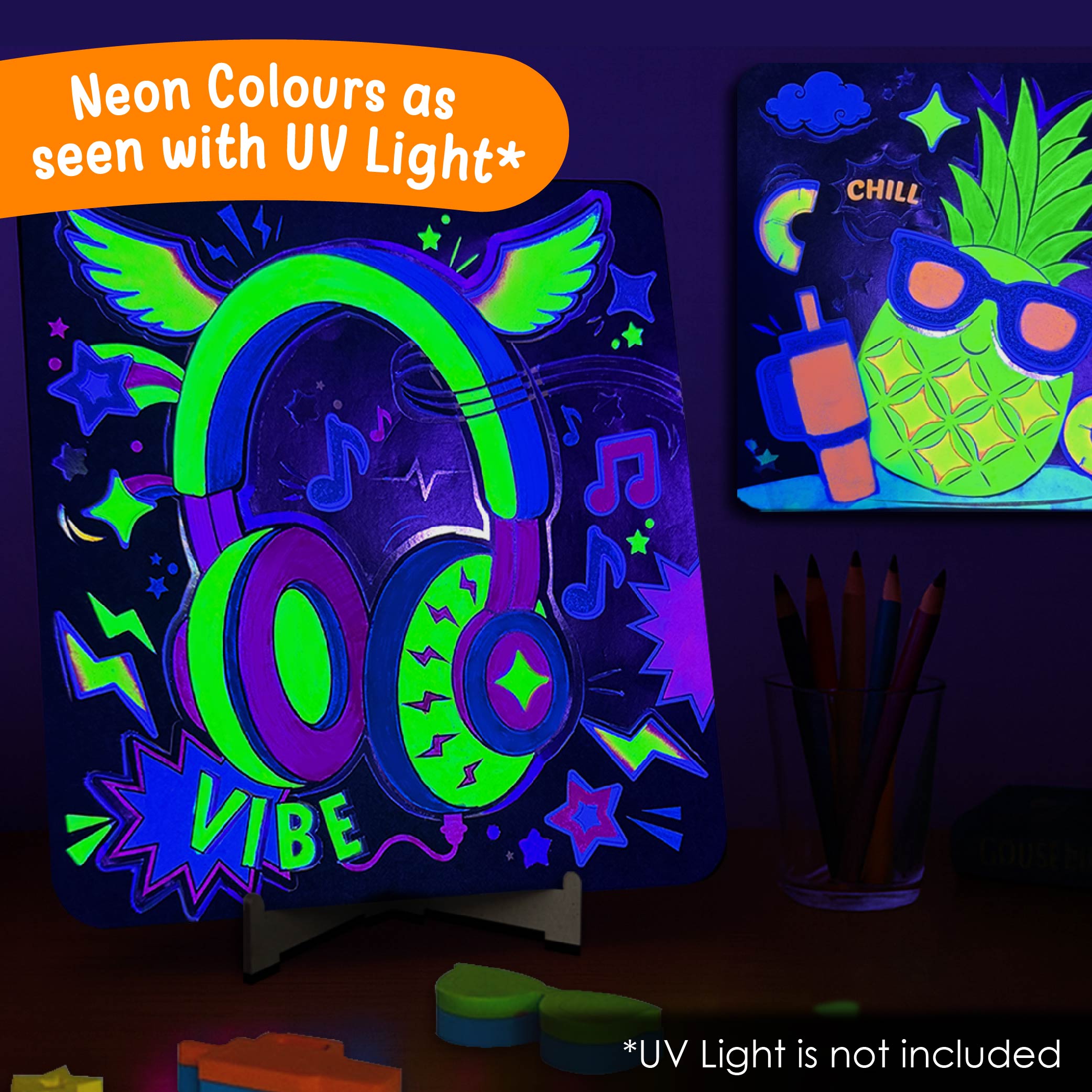 Imagimake Neon Art set pictura panza culori neon