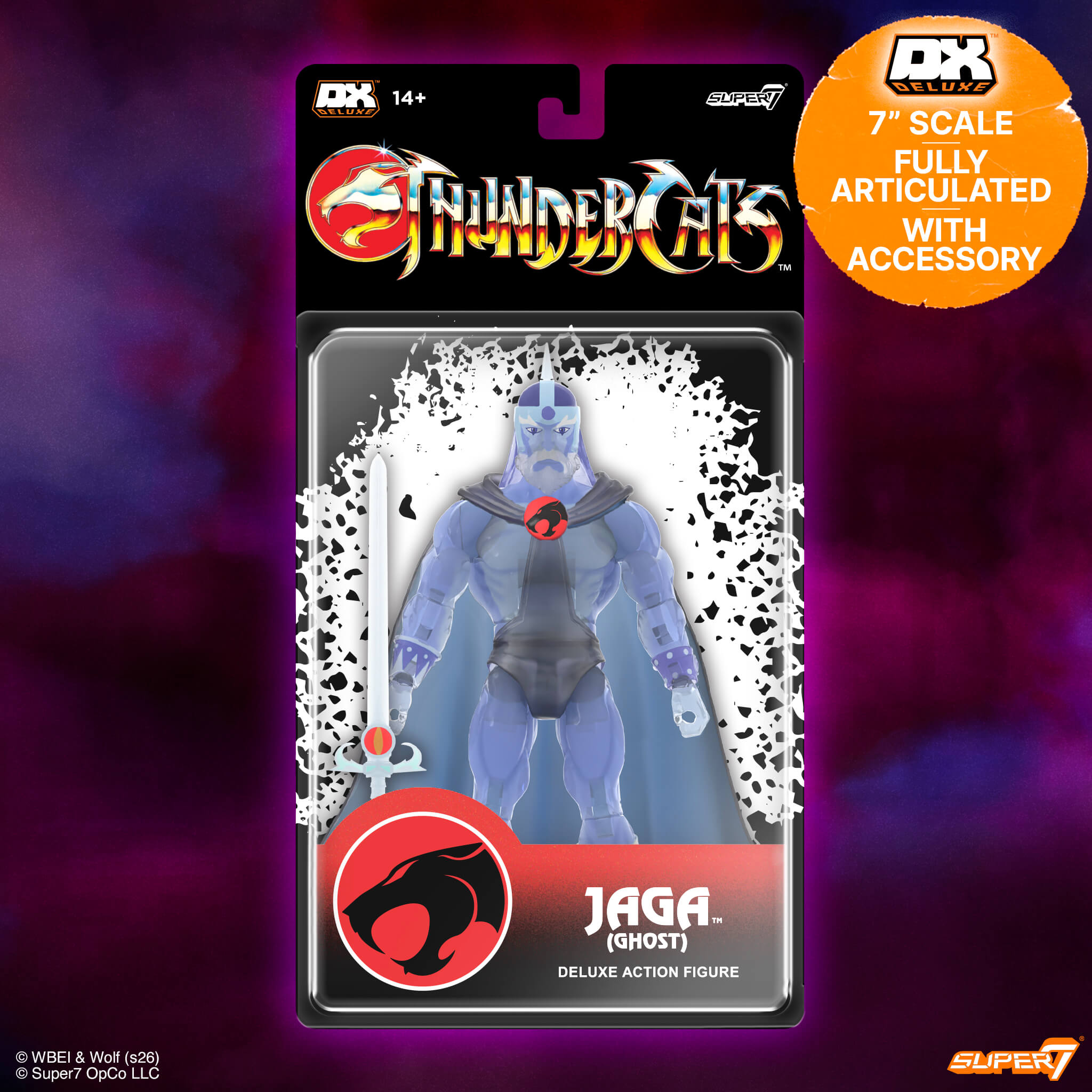 Super7 ThunderCats Deluxe Ghost Jaga figurina translucida 18 cm