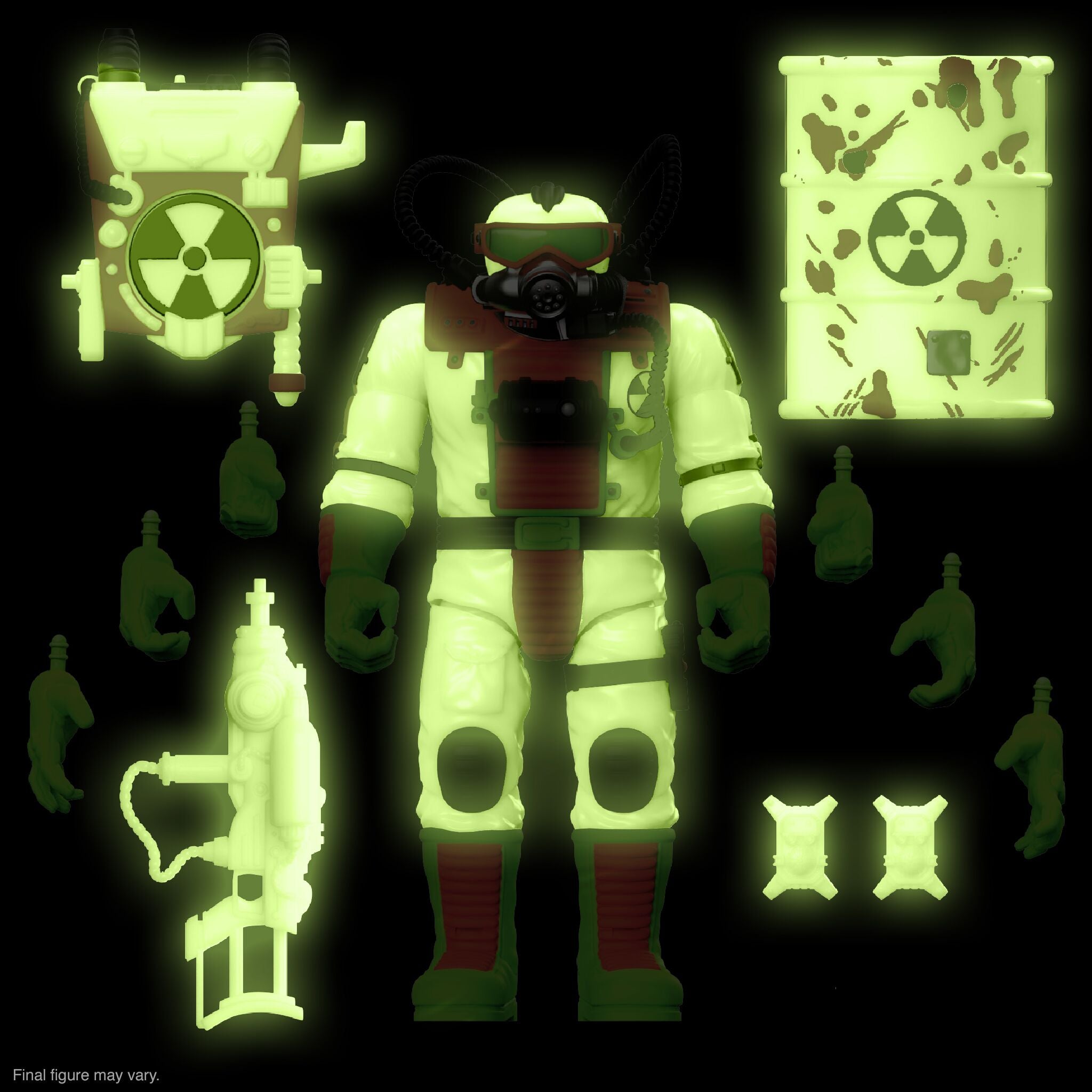 Super7 Toxic Crusaders Radiation Ranger figurina fosforescenta