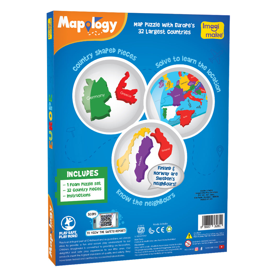 Imagimake Mapology Europa puzzle harta 32 piese spuma
