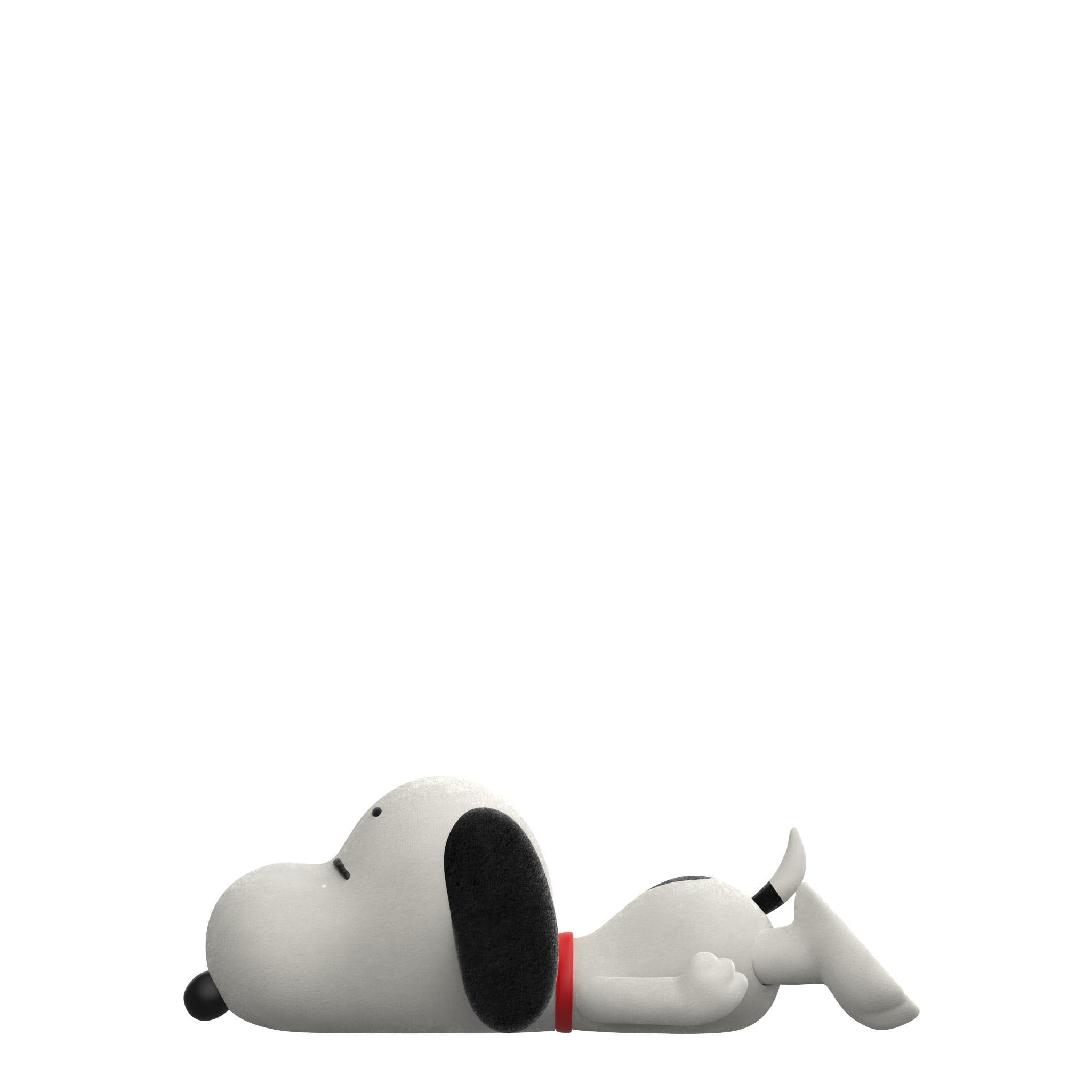 Super7 Peanuts ReAction Snoopy Sleeping figurină flocked 9,5 cm