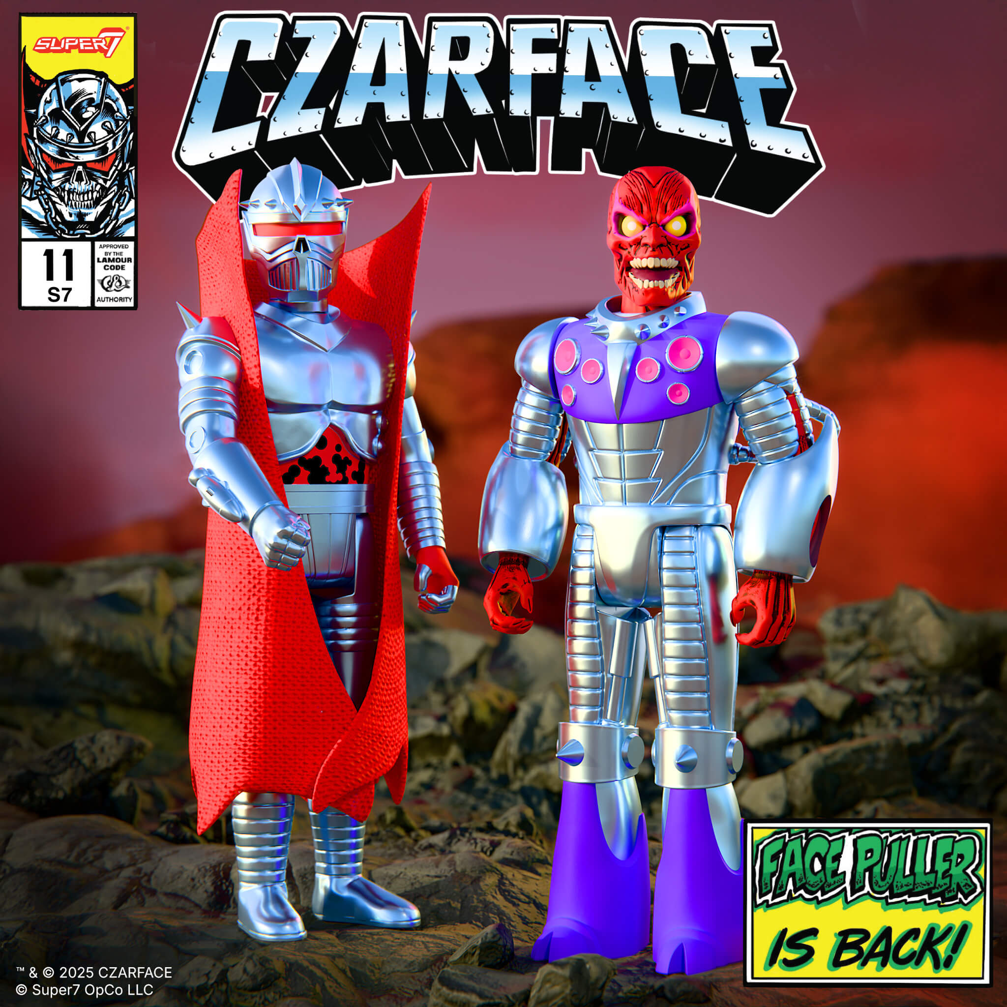 Super7 ReAction Czarface Frankie Pulitzer figurine set 2 buc metalizat