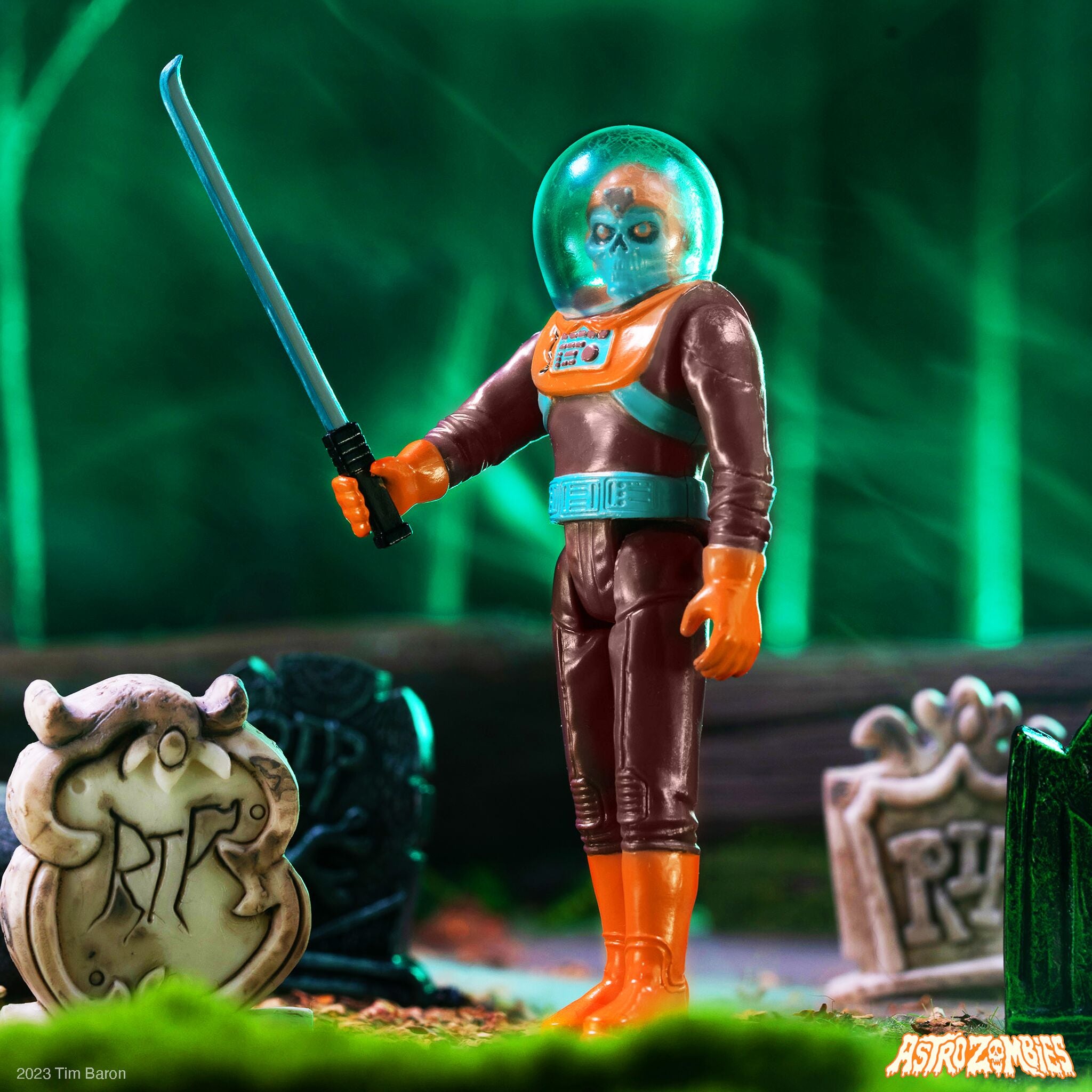 Super7 ReAction Wave 03 Astro Zombie figurina maro portocaliu