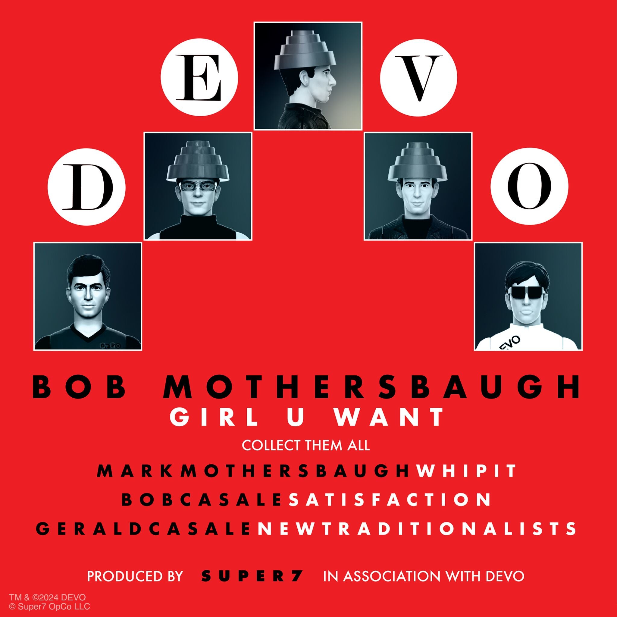 Super7 ReAction Devo Bob Mothersbaugh figurina