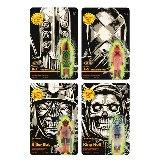 Super7 The Worst Monster Glow set 4 figurine fosforescente