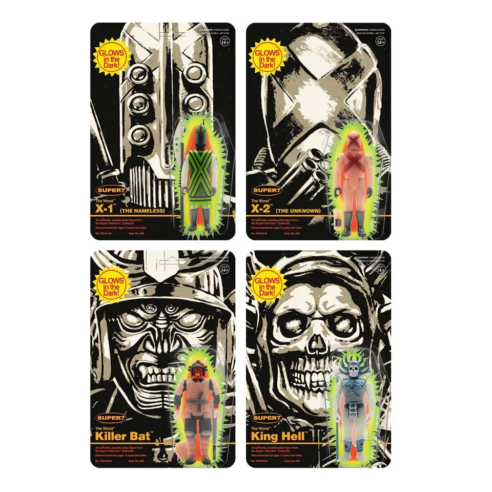 Super7 The Worst Monster Glow set 4 figurine fosforescente