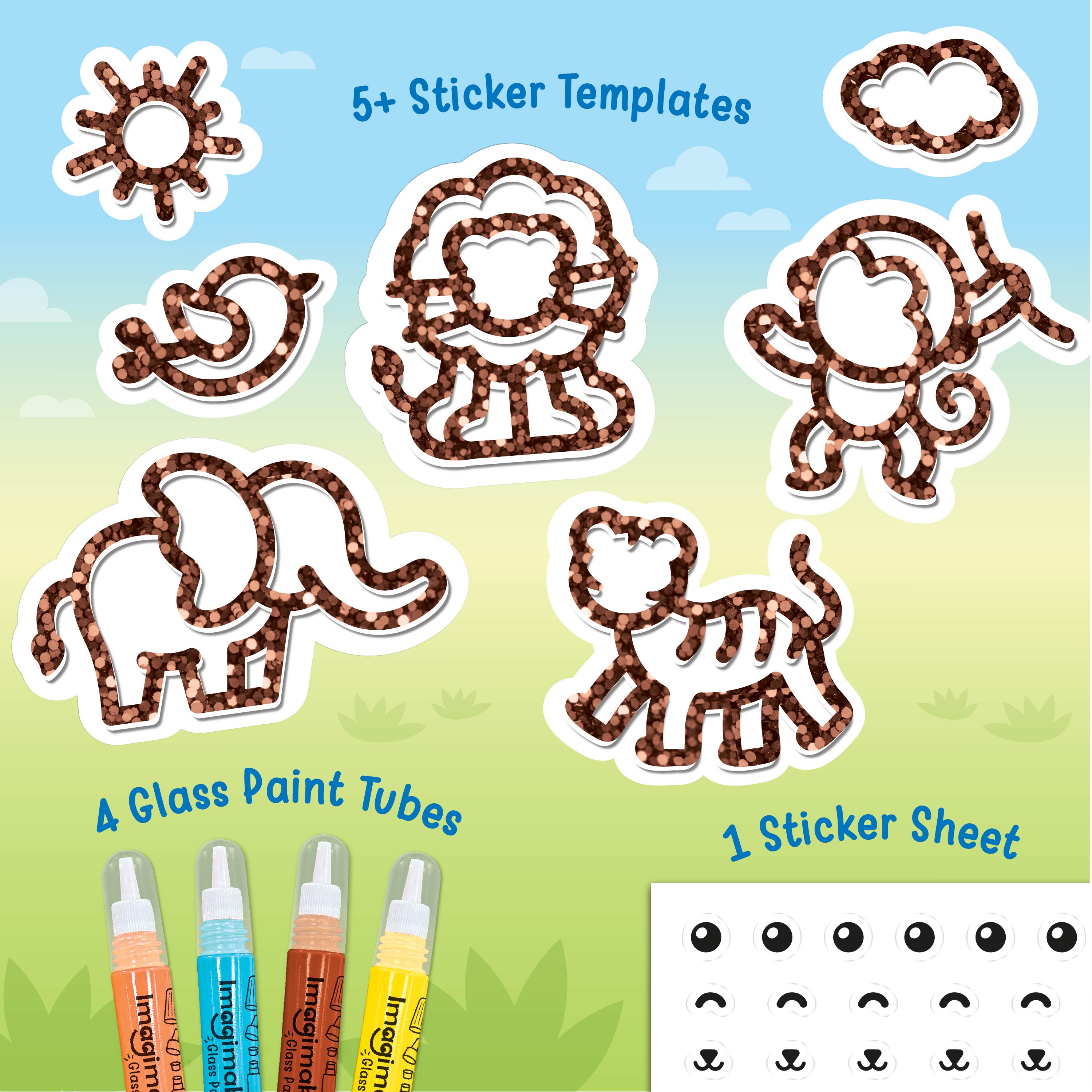 Imagimake Jelly Stickers Jungle set stickere vitraliu