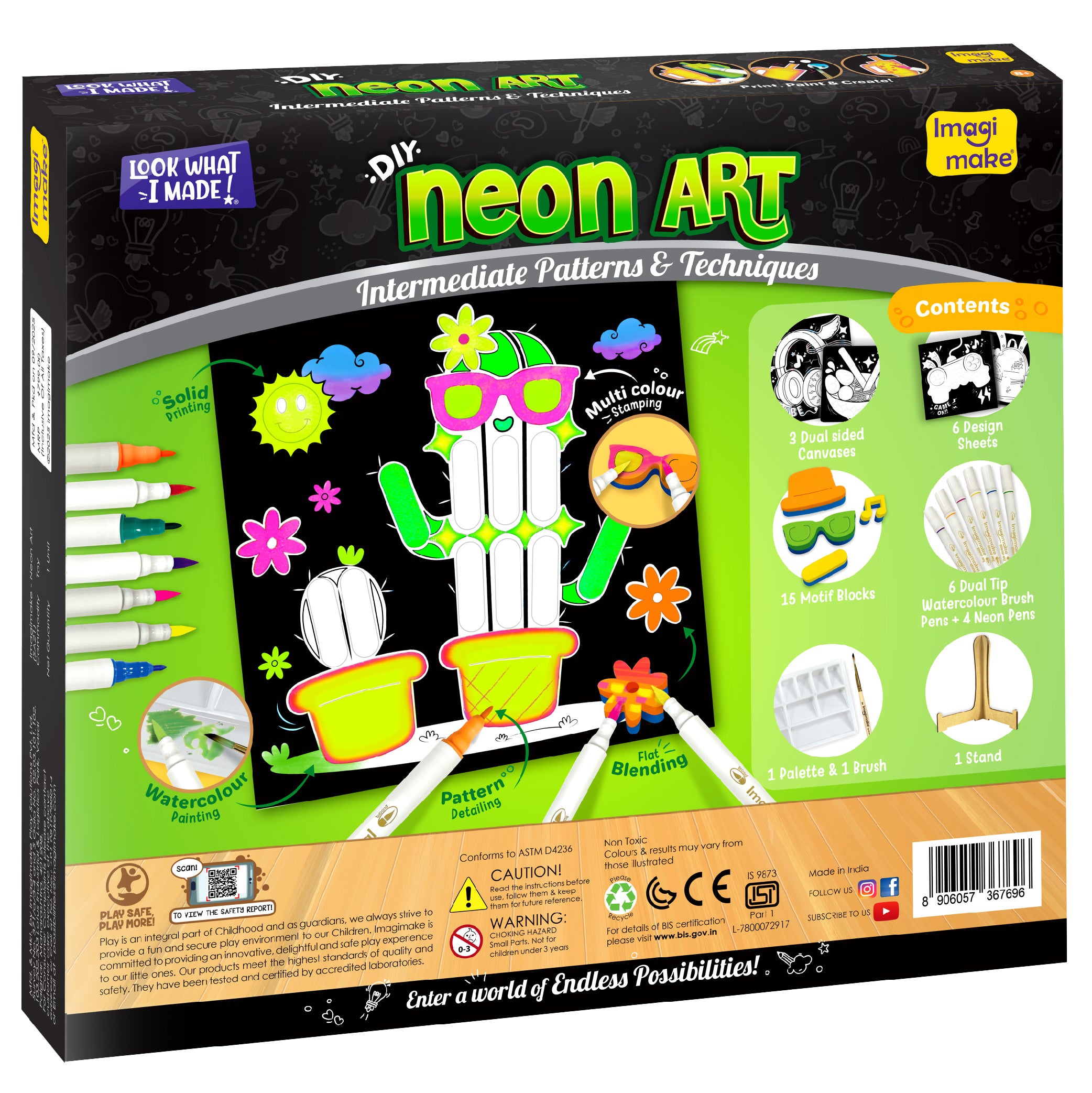 Imagimake Neon Art set pictura panza culori neon
