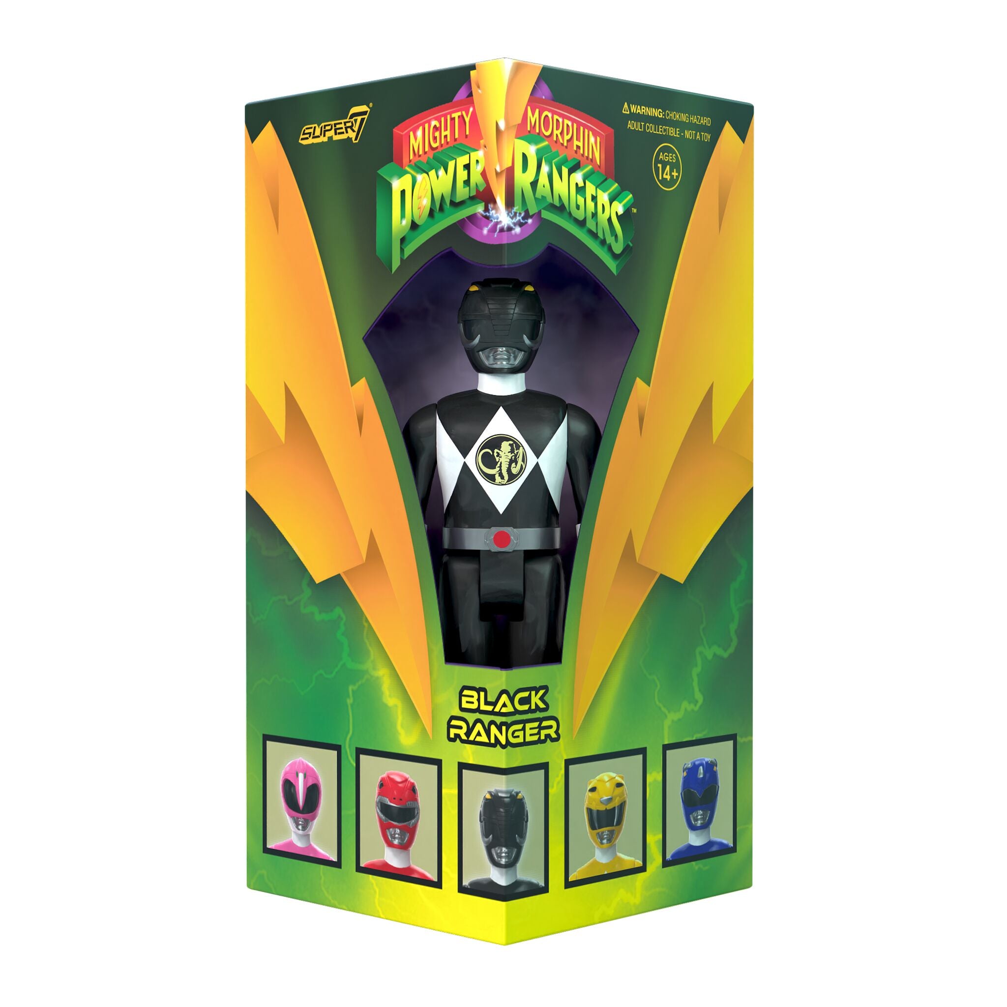 Super7 ReAction Black Ranger figurina SDCC 2023 cutie