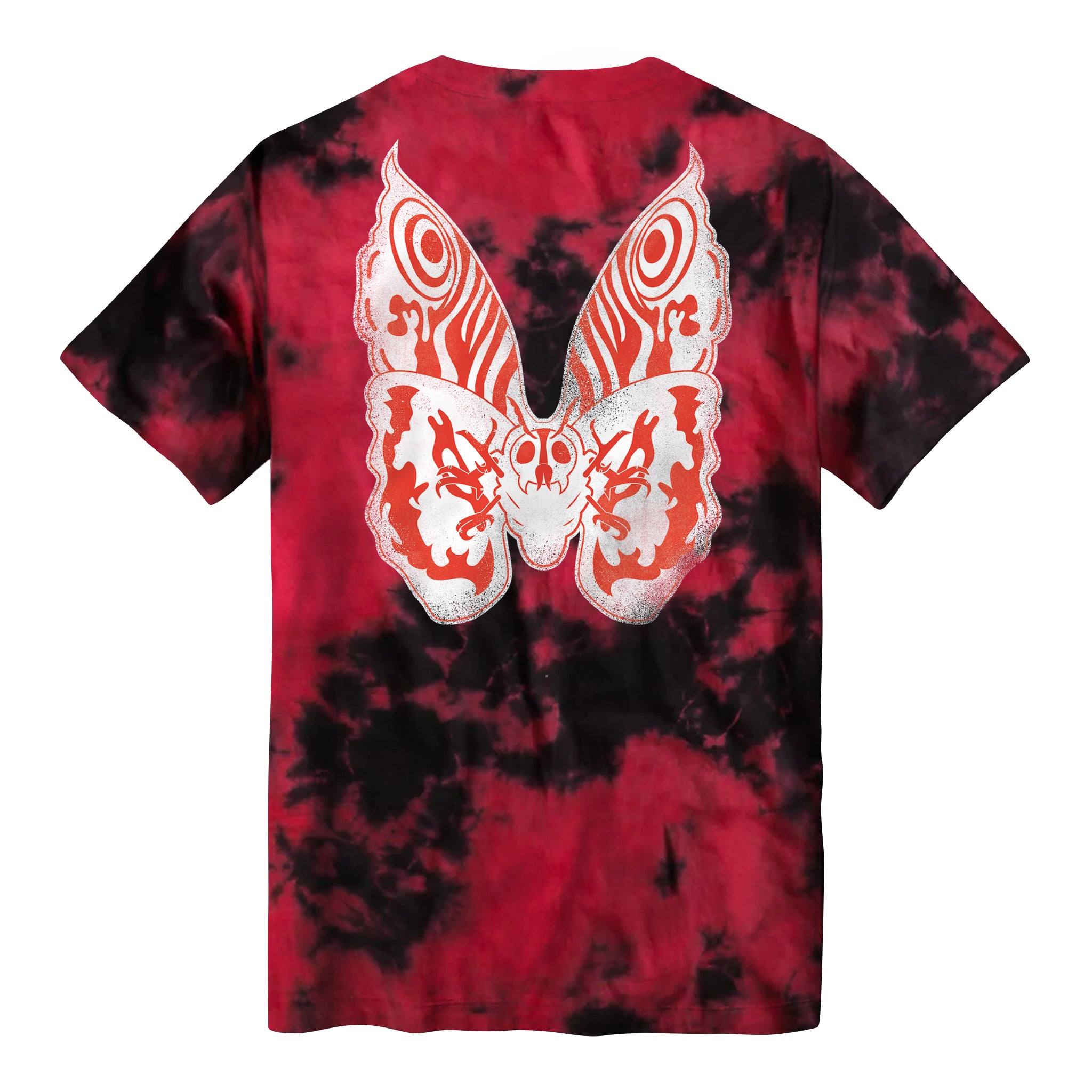 Super7 Toho Mothra tricou tie-dye rosu-negru bumbac