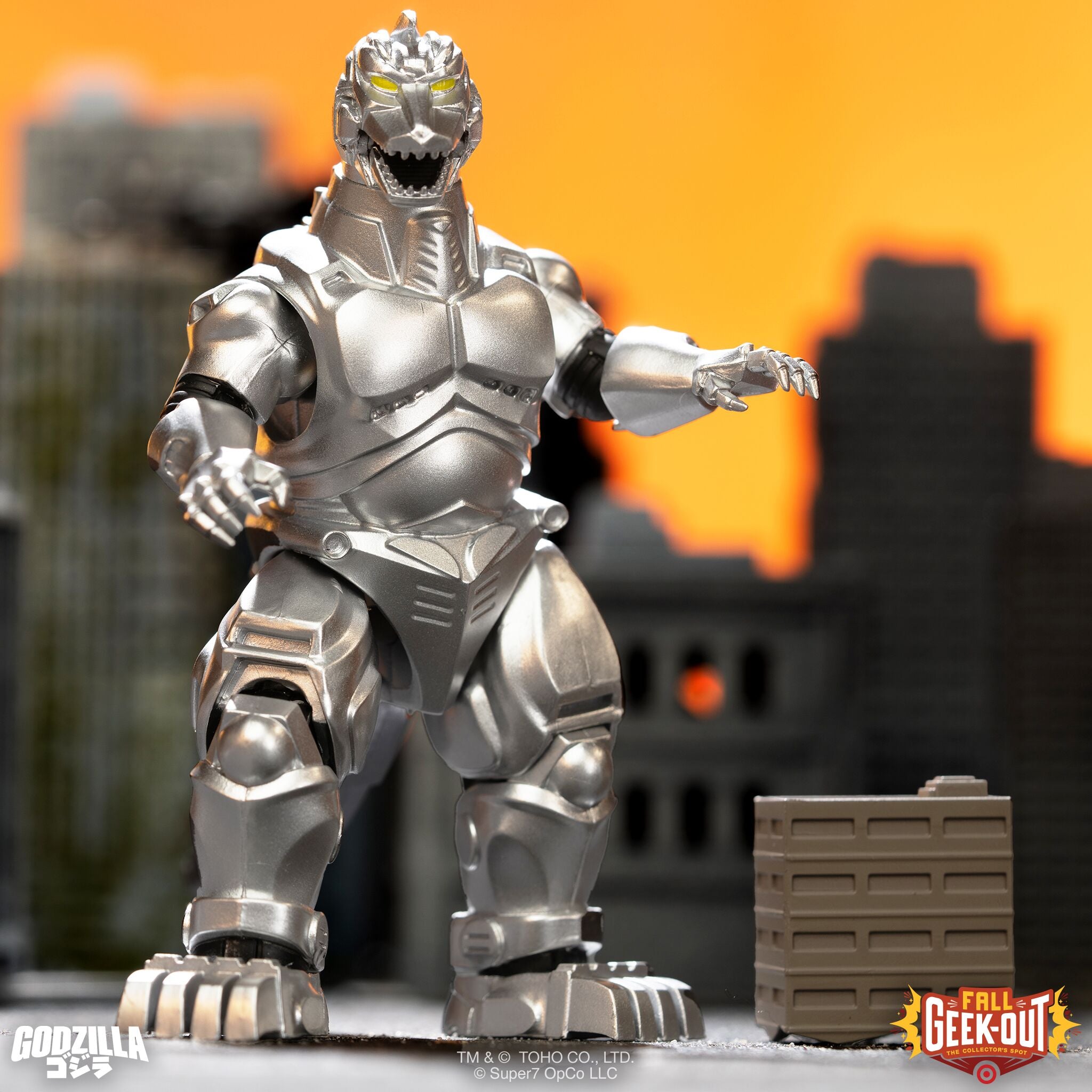 Super7 Toho Mechagodzilla II 1993 figurina 14 cm cladire
