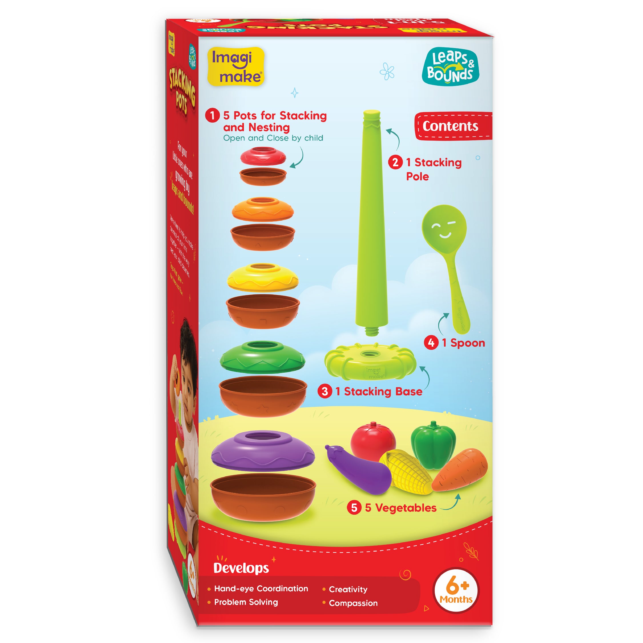 Imagimake Leaps Bounds Stacking Pot jucarie stivuire 6 luni+