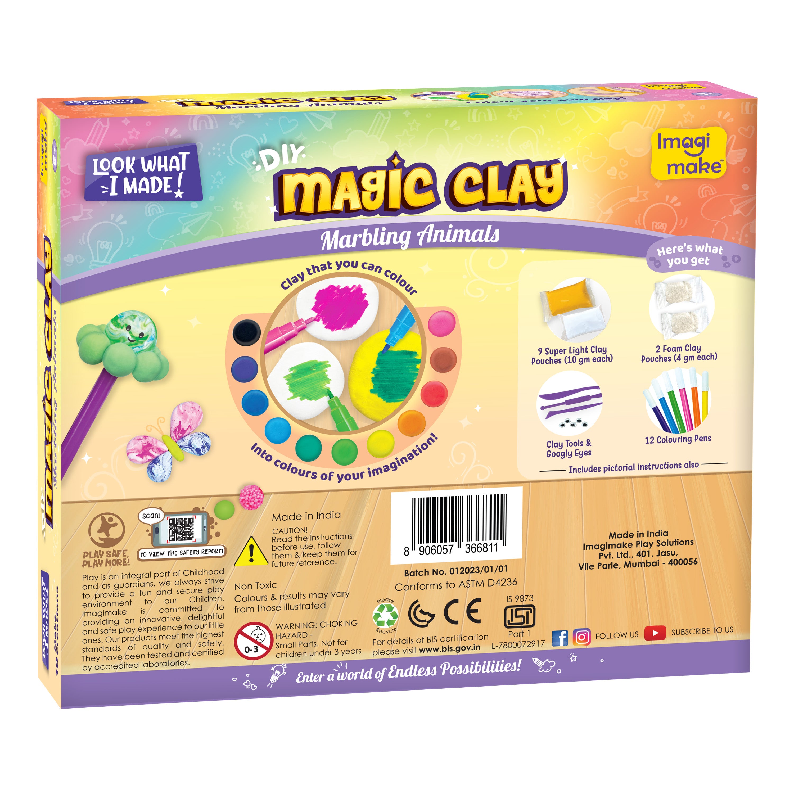 Imagimake Magic Clay Marbling Animals plastilina animale