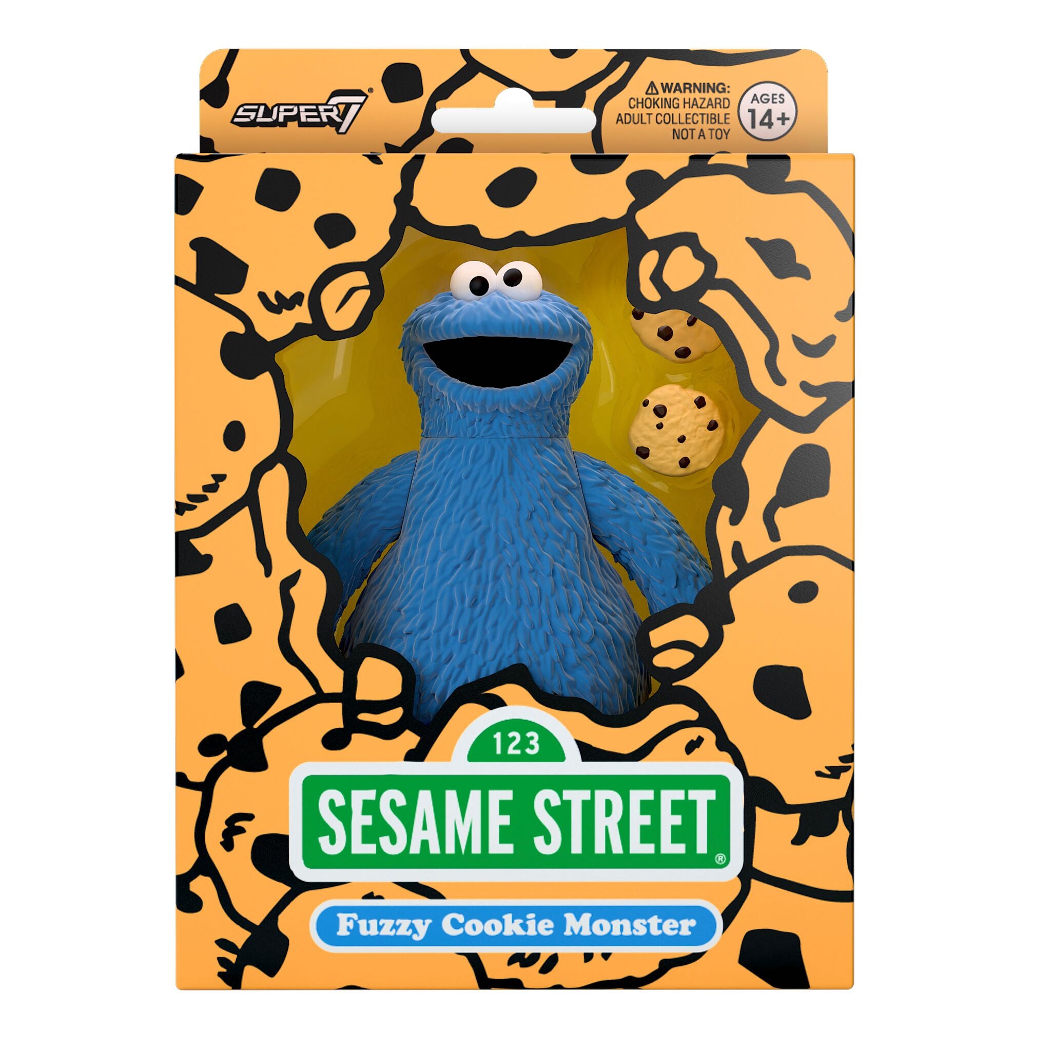 Super7 Sesame Street Cookie Monster figurina pufoasa biscuiti