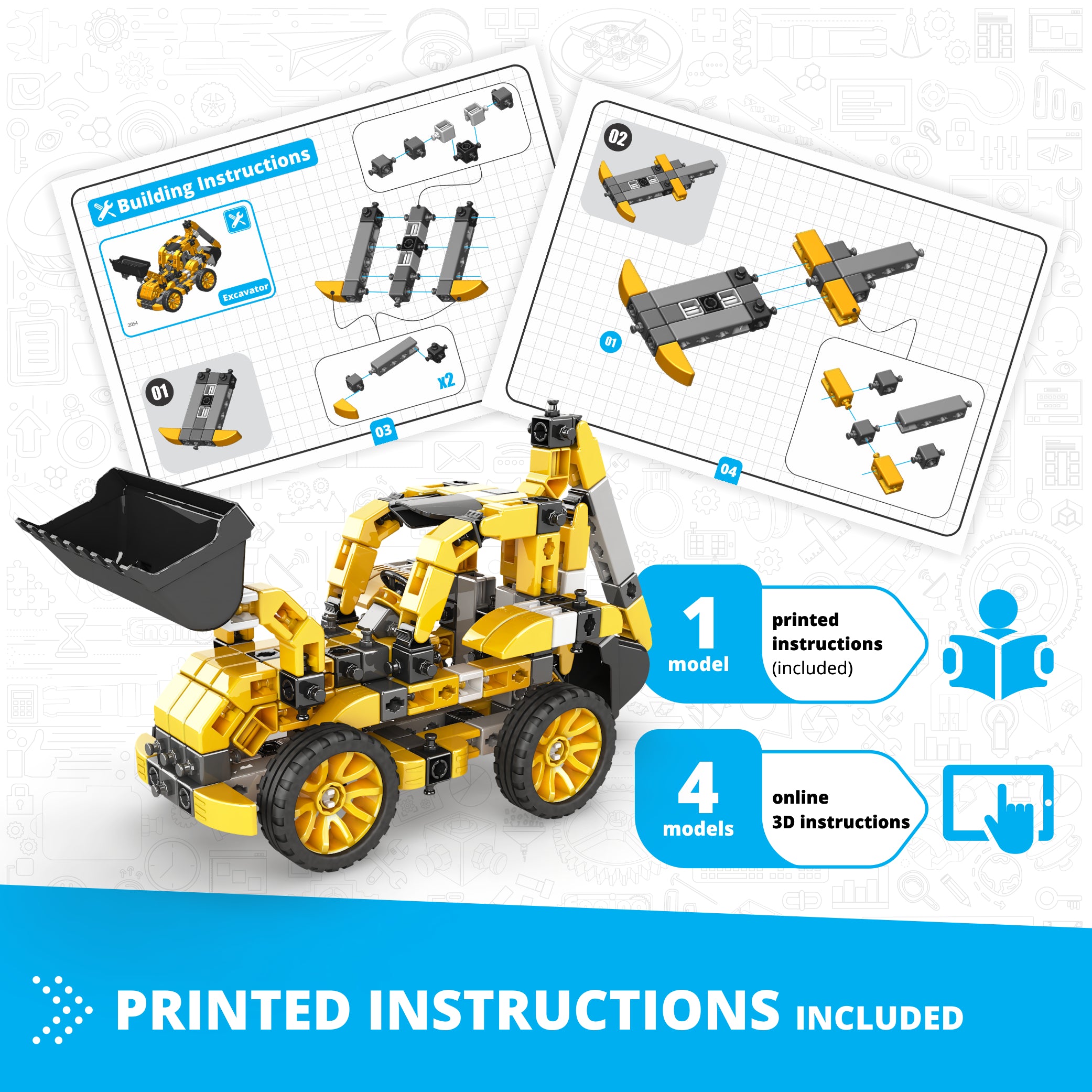 Engino Inventor Mechanics excavator set 5 modele 9+ ani