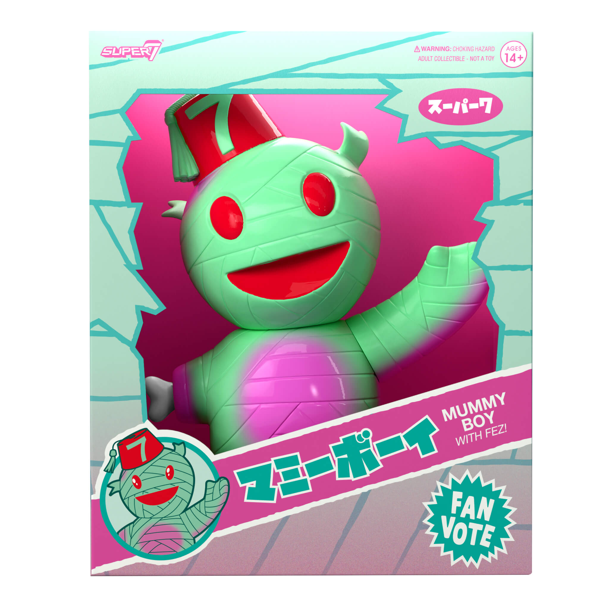 Super7 Vinyl Mummy Boy figurina verde 6 inch