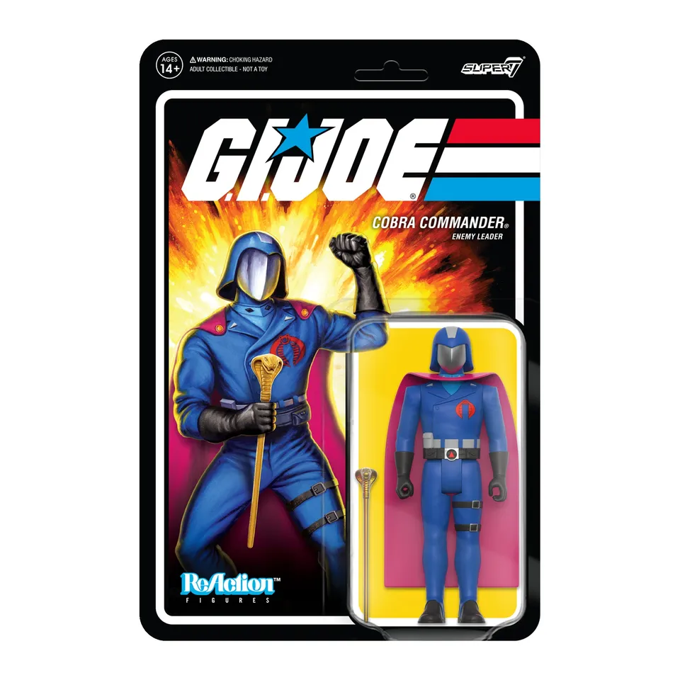 Super7 ReAction Cobra Commander figurina cu pelerina albastru