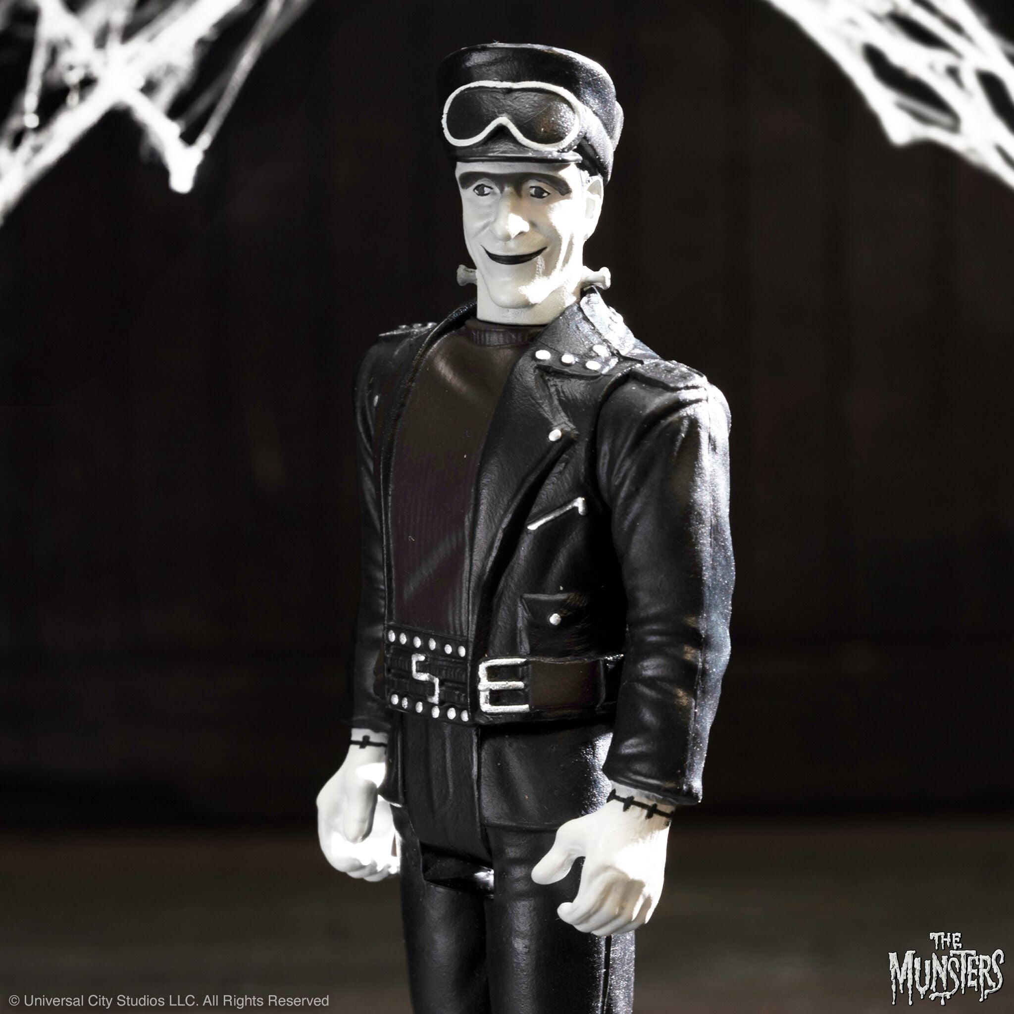 Super7 Munsters Hot Rod Herman Grayscale figurina 4.1 inch racer