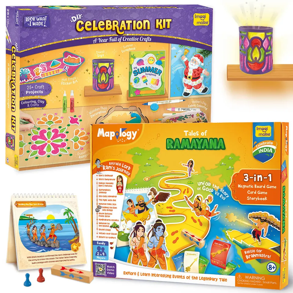 Imagimake Diwali Combo Kit creativ 13 proiecte + joc Ramayana