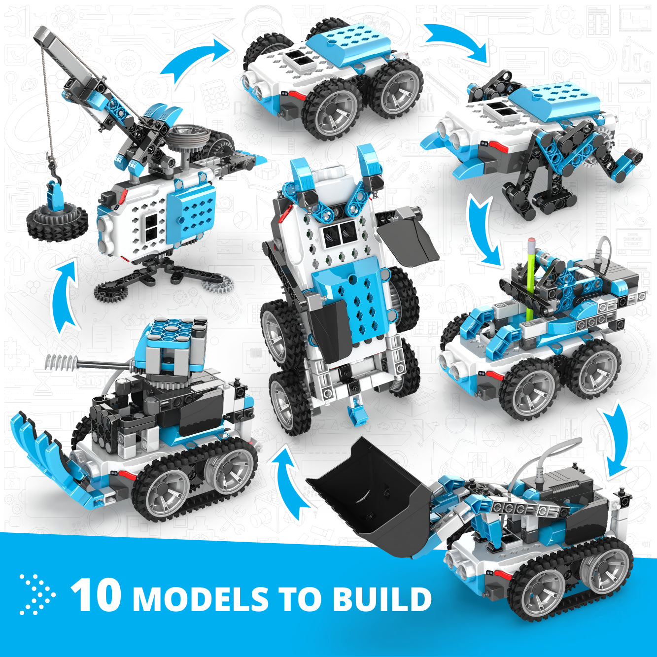 Engino GinoBot Premium kit robotica 10 modele 9+ ani