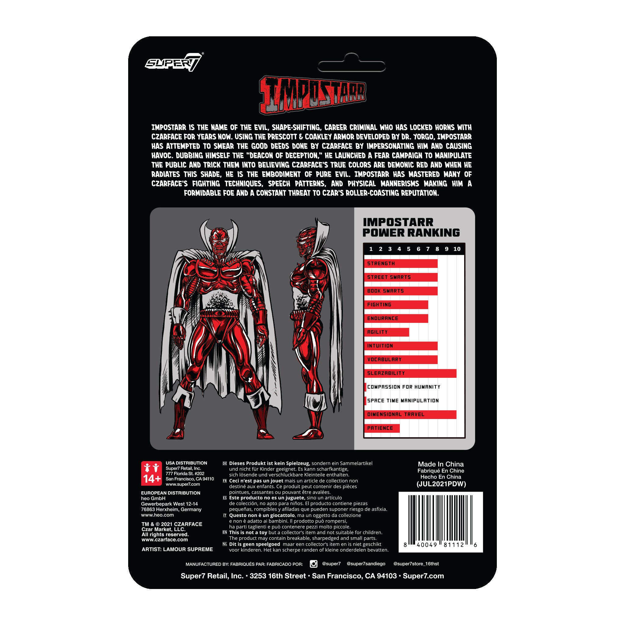 Super7 ReAction Czarface Impostarr figurina rosie