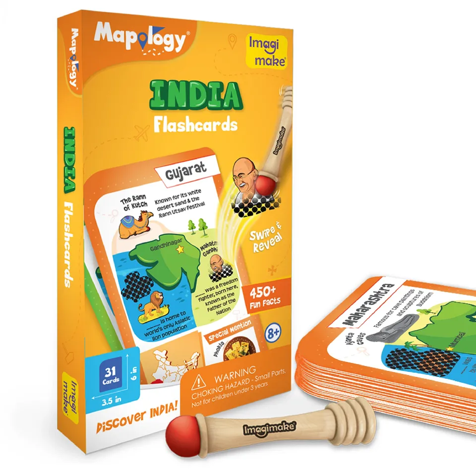Imagimake Mapology India Flashcards carduri educative 31 buc
