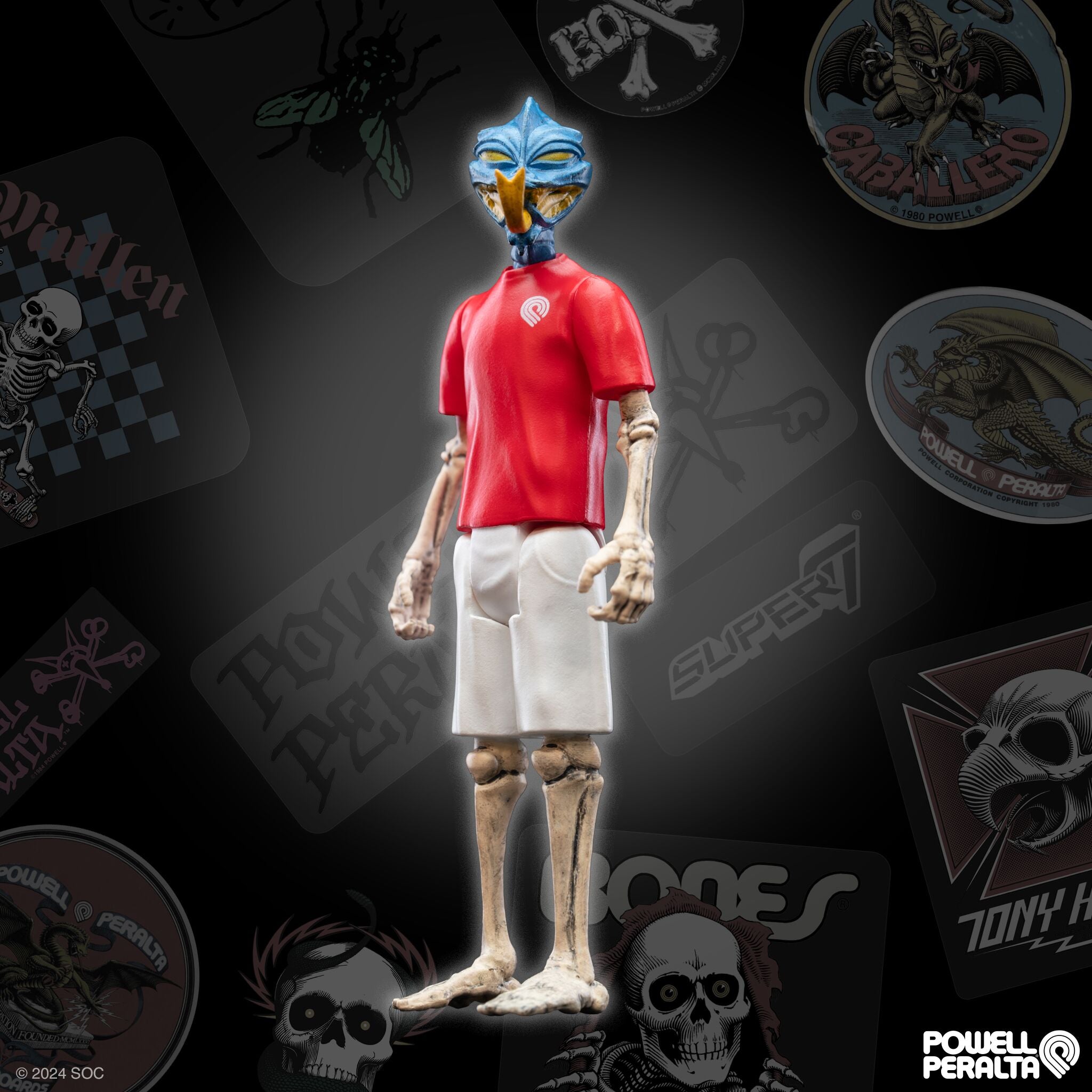 Super7 ReAction Caballero Dragon figurina skate Animal Chin