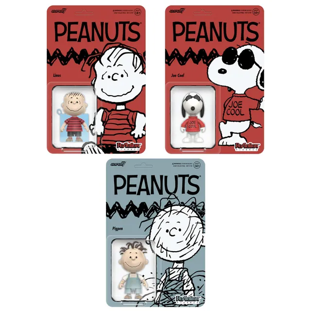 Super7 ReAction Peanuts set 3 figurine Joe Cool Linus Pigpen
