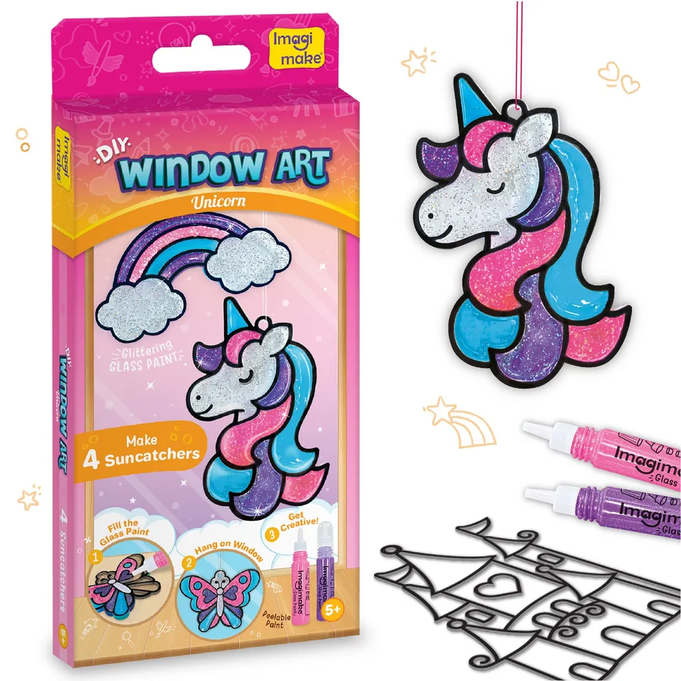 Imagimake Window Art Unicorn pictura sticla 5+ ani