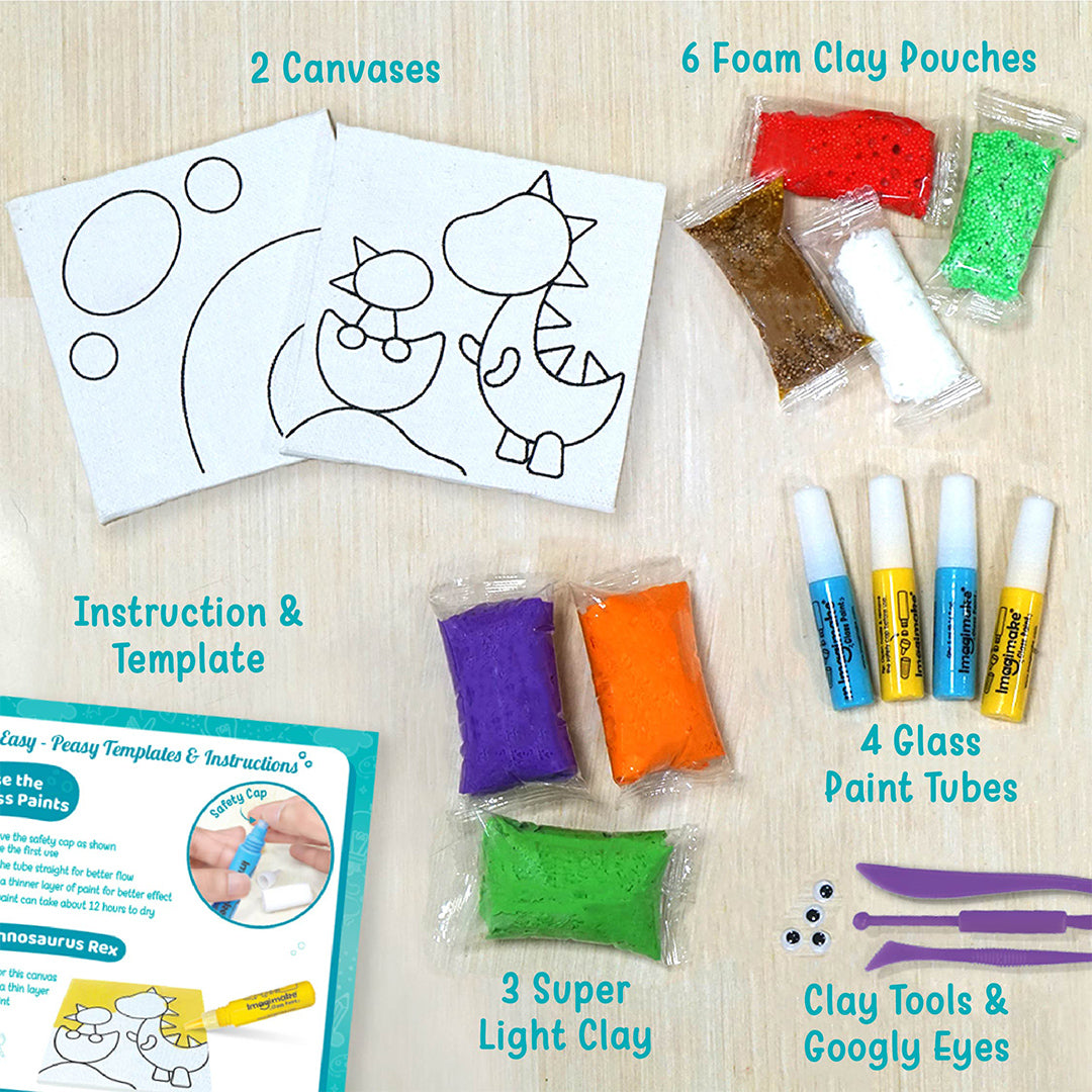 Imagimake Clay Murals Dino set pictura lut dinozauri