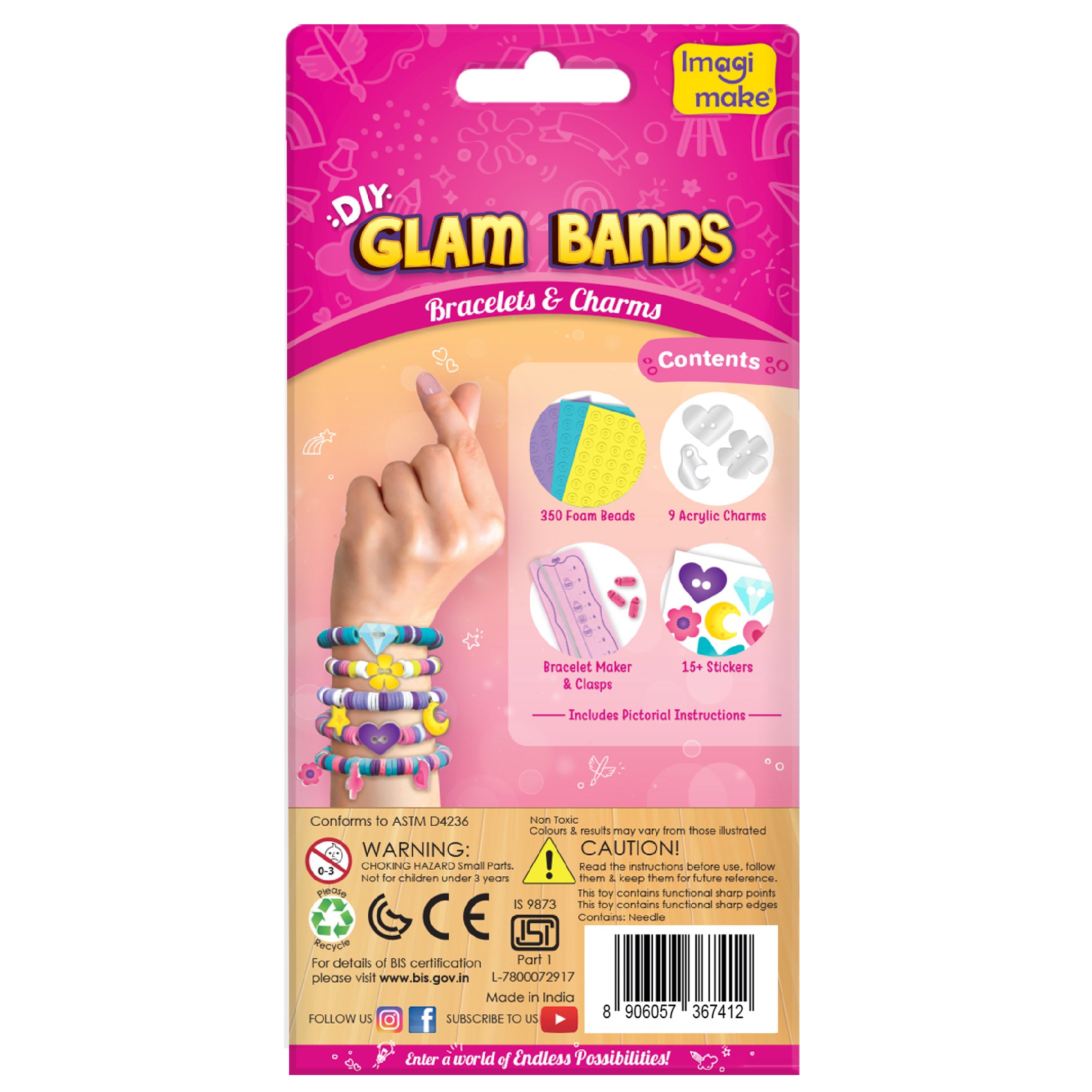 Imagimake Glam Bands set bratari 6 kituri 5 ani+