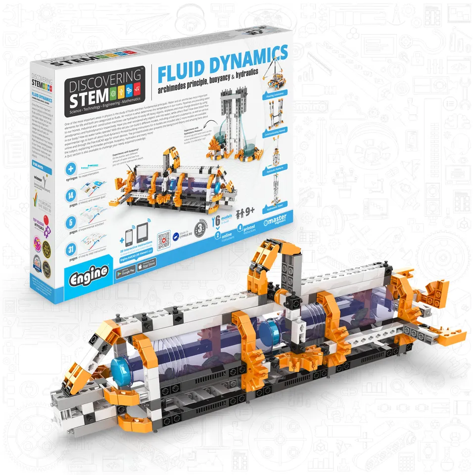 Engino Discovering STEM Fluid Dynamics set constructie 6 modele hidraulica