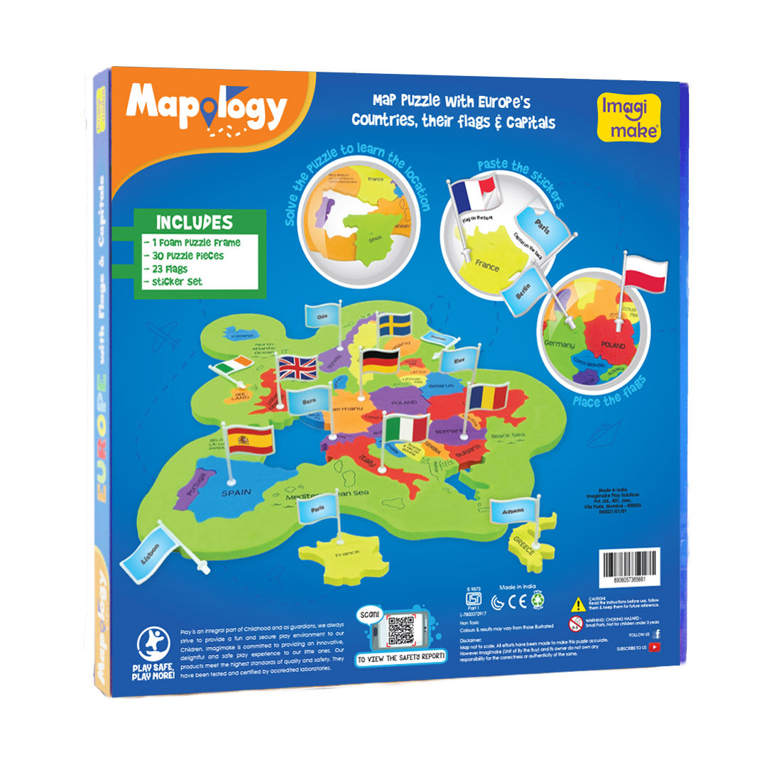 Imagimake Mapology Europe with Capitals puzzle harta 30 piese 5 ani+