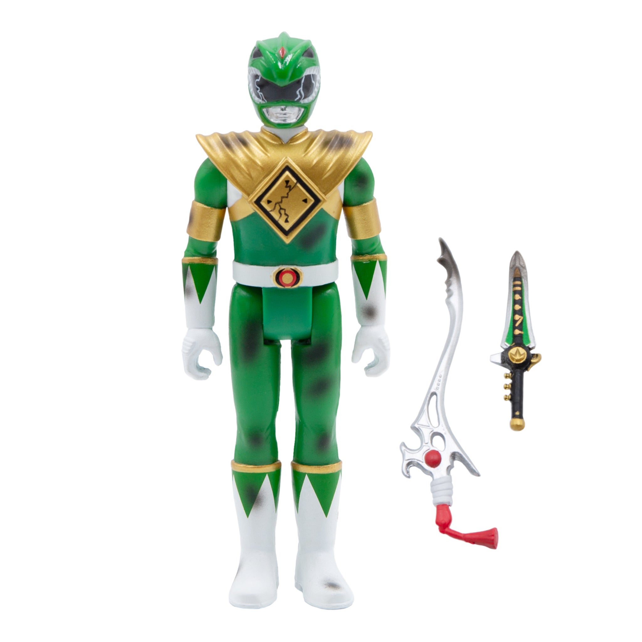 Super7 ReAction Green Ranger figurina battle damaged