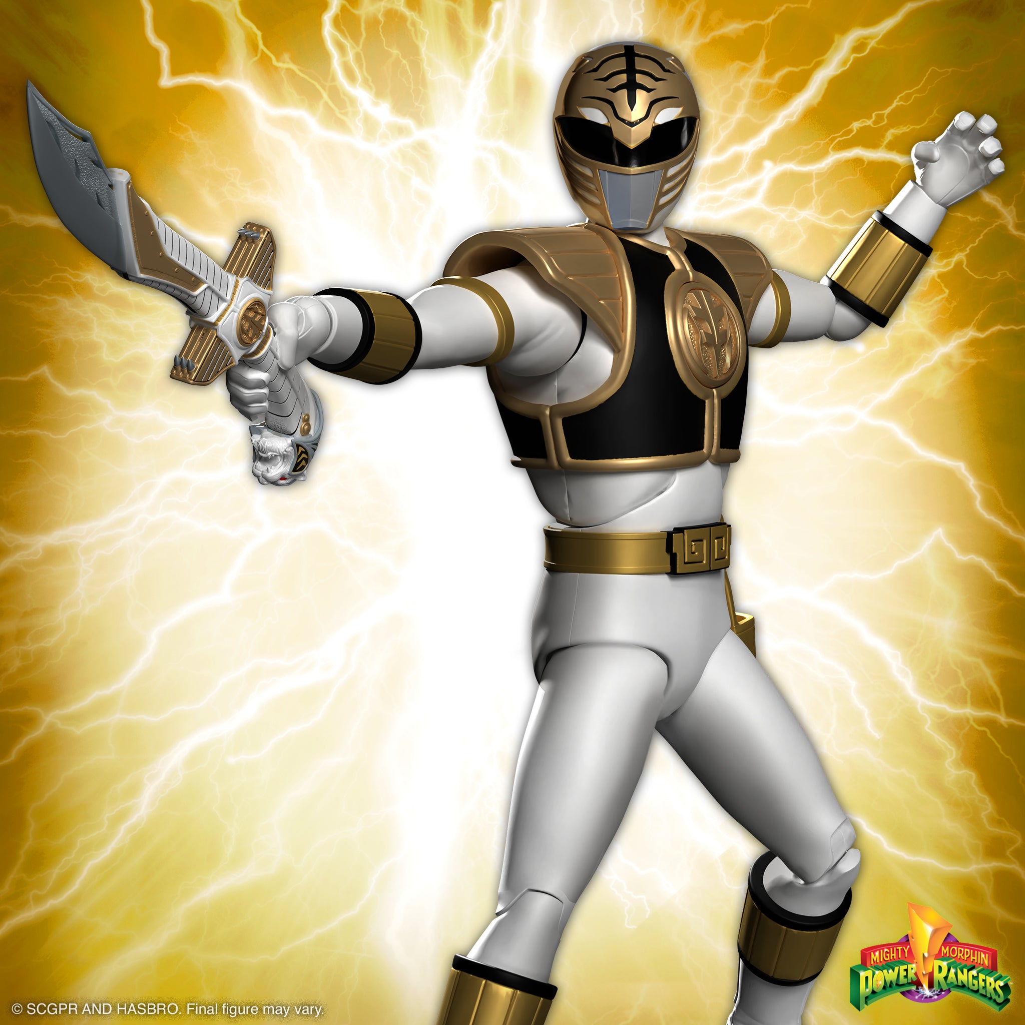 Super7 Power Rangers White Ranger figurina 18cm sabia Saba