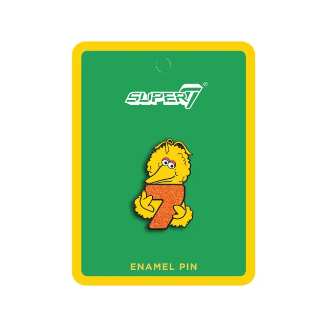 Super7 Sesame Street Big Bird pin emailat galben 3,8cm