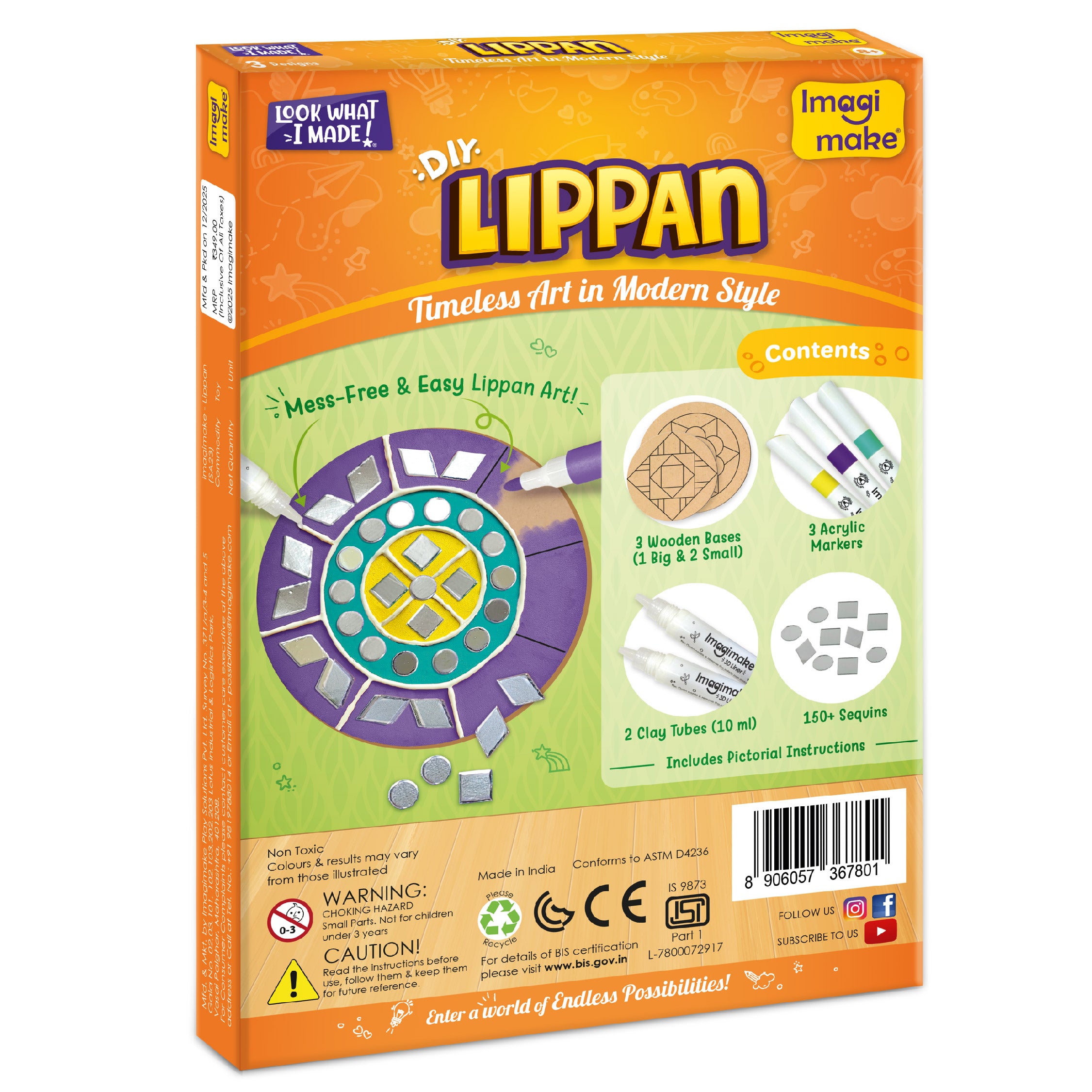 Imagimake Lippan Art Kit set creativ DIY 12 bucati