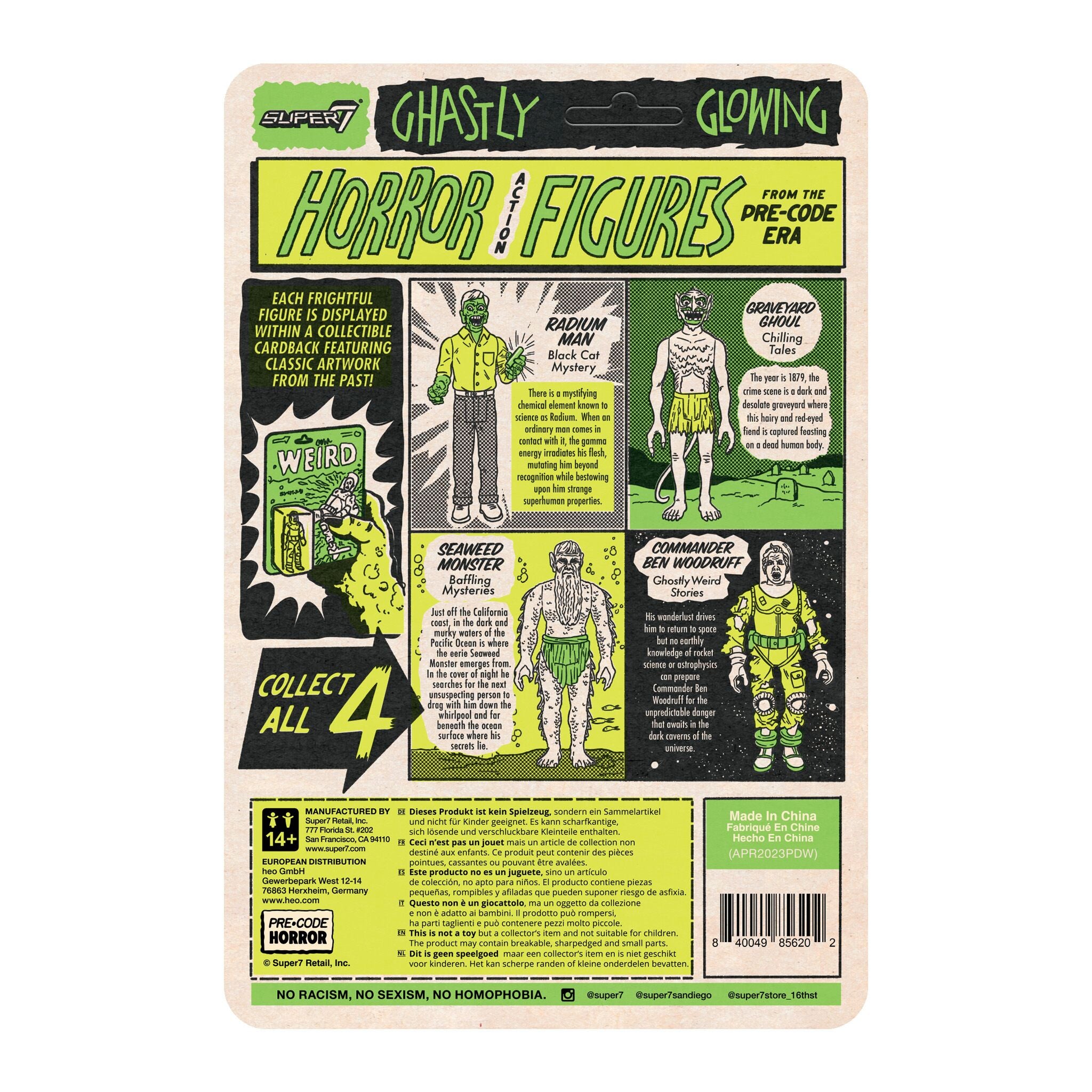 Super7 Pre-Code Horror Radium Man Glow figurina fosforescenta