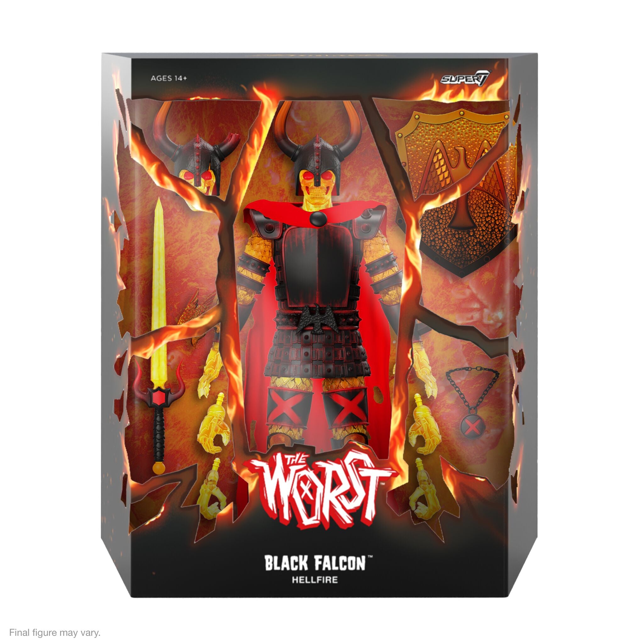 Super7 The Worst Ultimates Black Falcon Hellfire figura