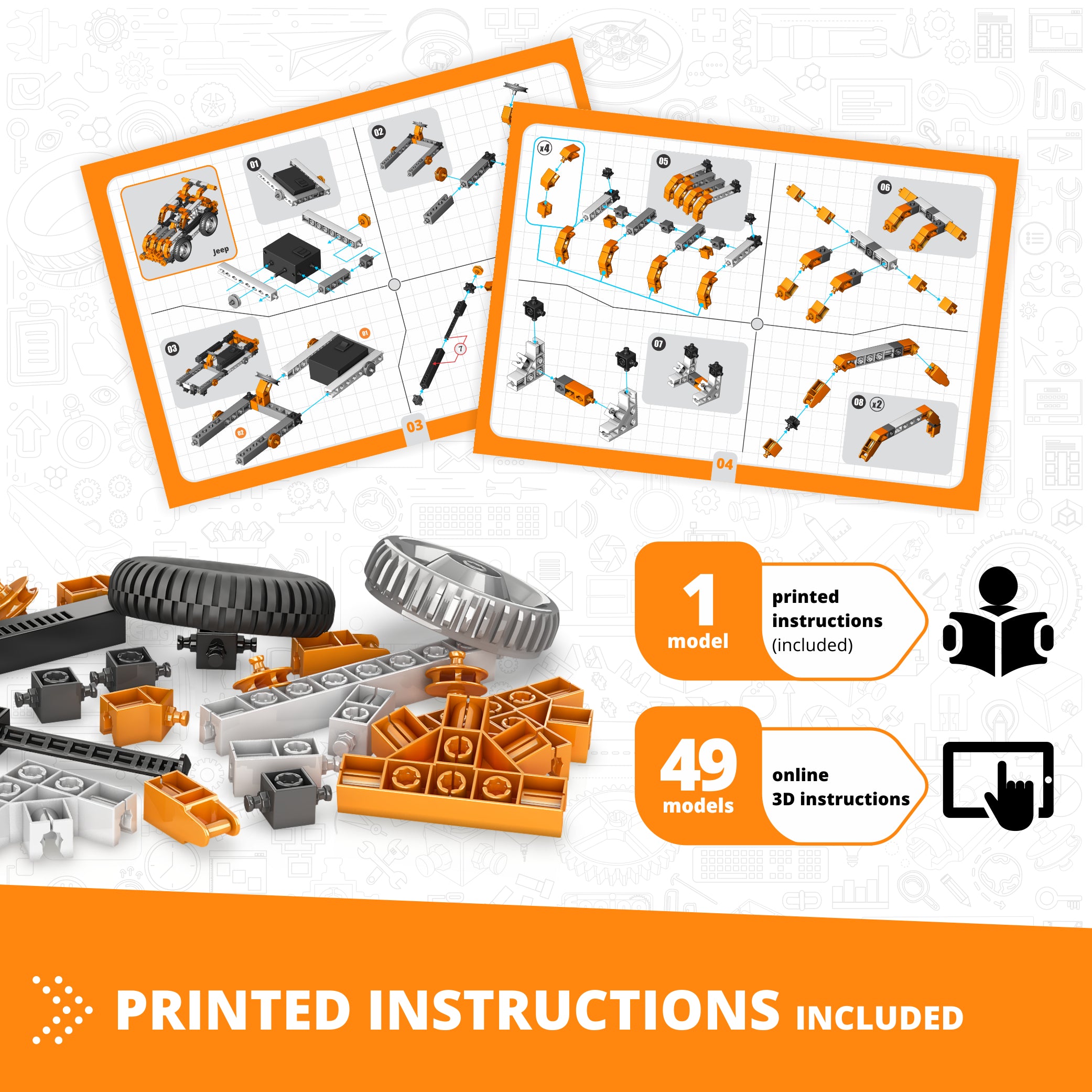 Engino Creative Builder 50 set constructie motorizat 50 modele