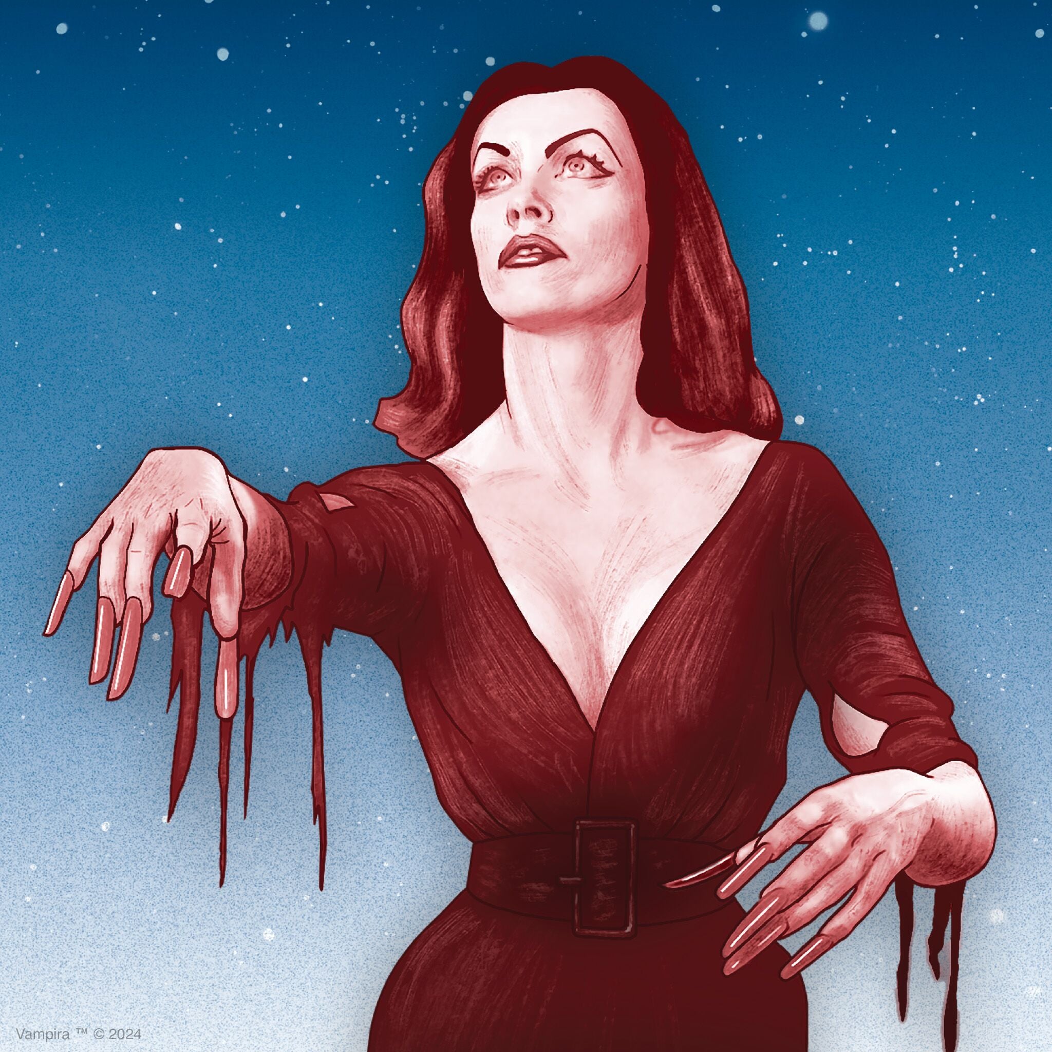 Super7 ReAction Vampira Plan 9 Grayscale figurină
