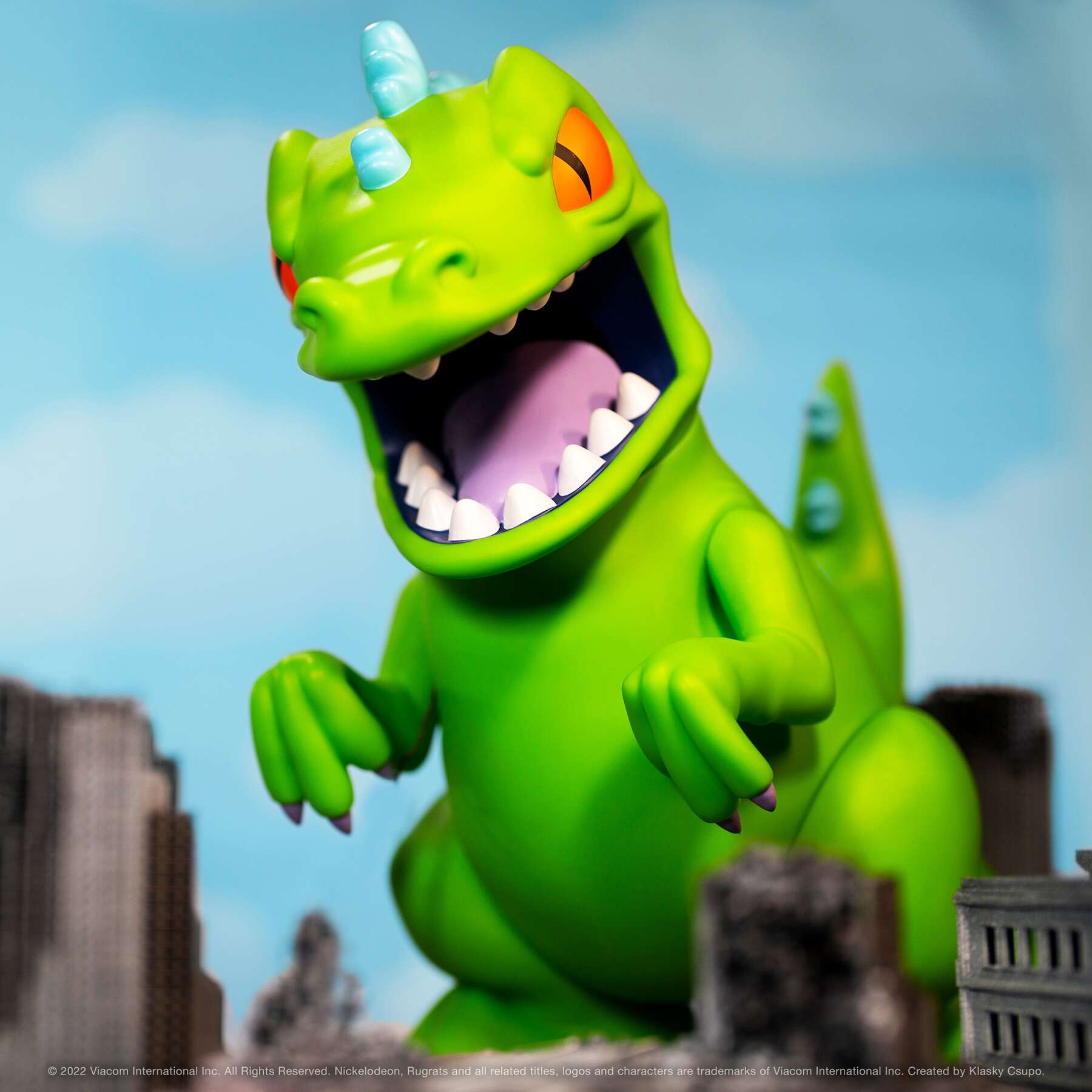 Super7 Rugrats Supersize Reptar figurina vinil 40 cm verde