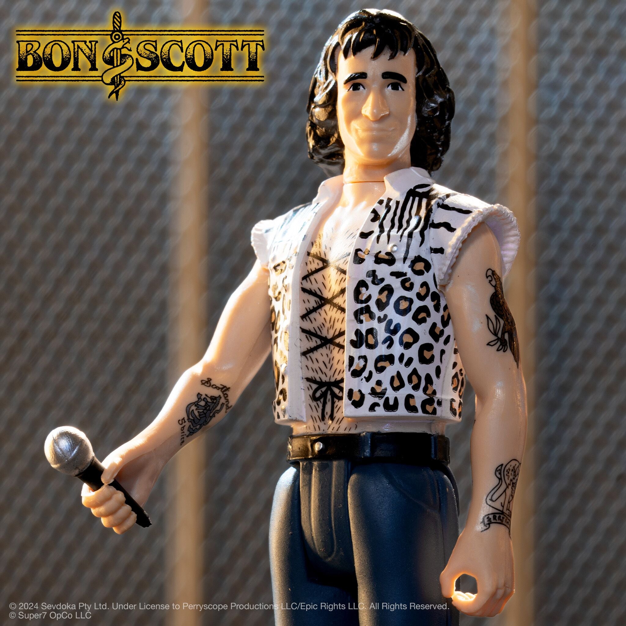 Super7 ReAction Bon Scott figurina 9,5 cm leopard