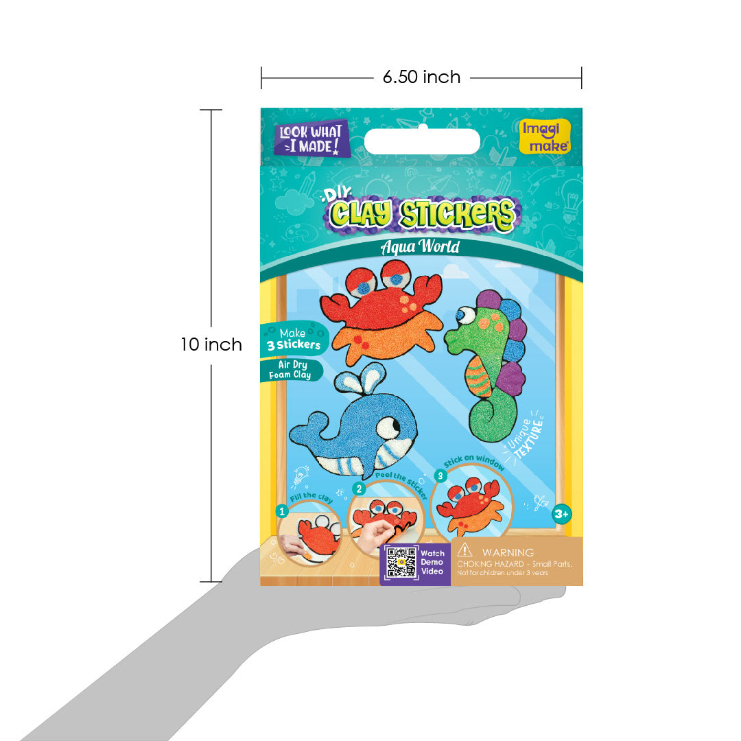 Imagimake Clay Stickers Aqua World set plastilina 6 culori