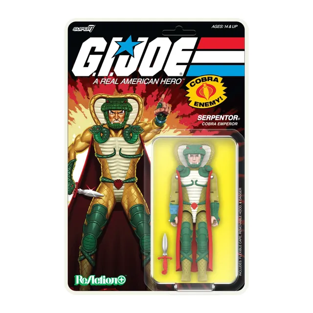Super7 G.I. Joe ReAction+ Serpentor figurină albă cu pelerină