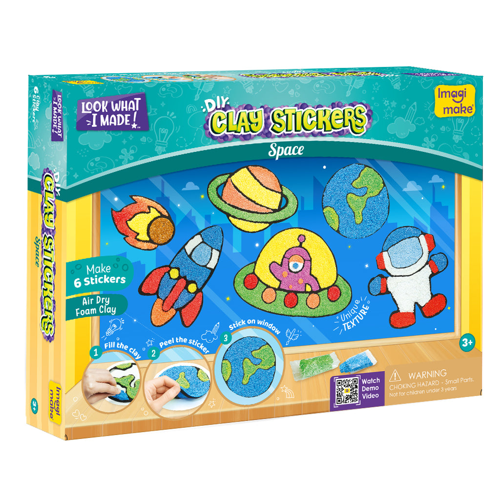 Imagimake Clay Stickers Space Adventure set creativ 6 stickere spatial