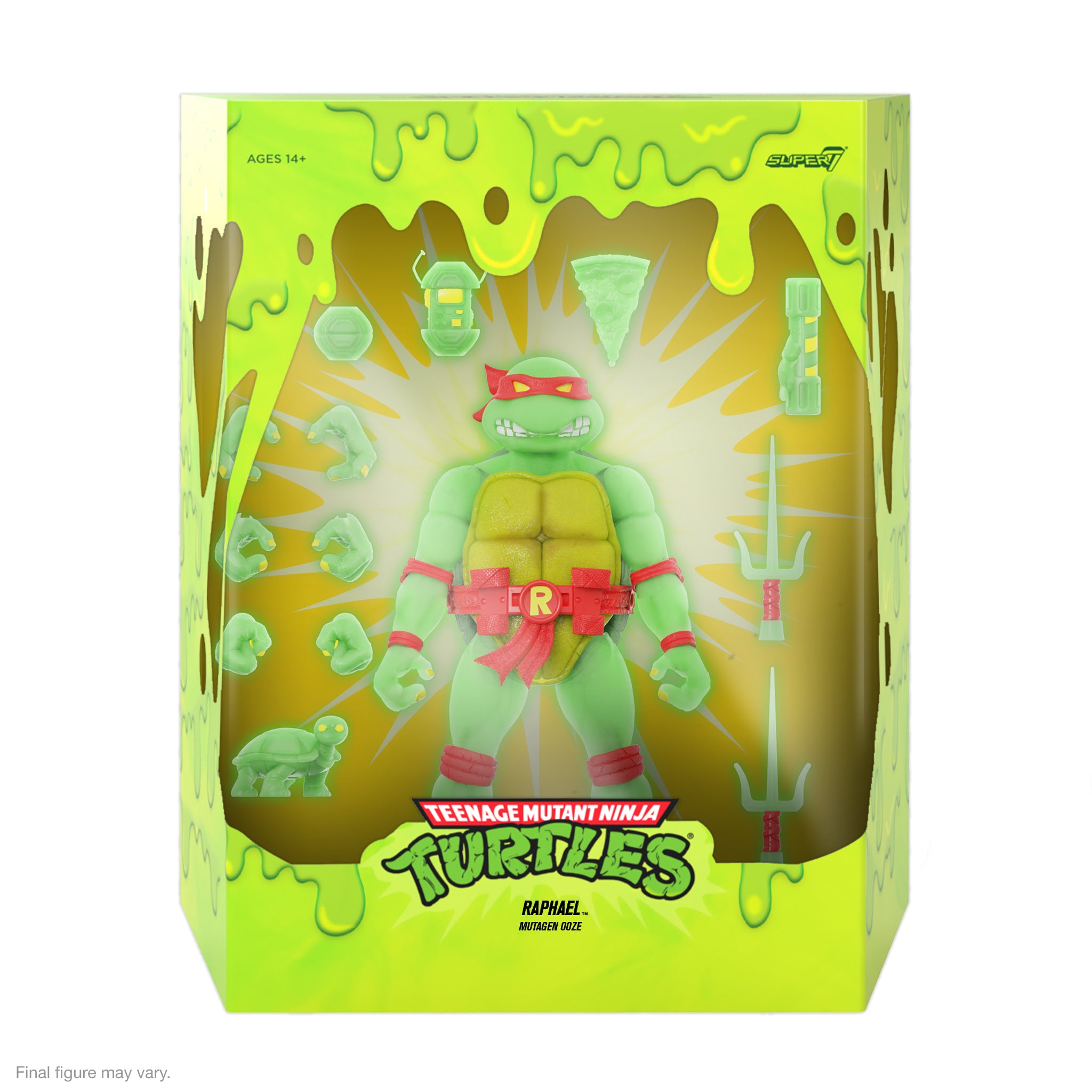 Super7 Ultimates Raphael Mutagen Ooze figurină fosforescentă