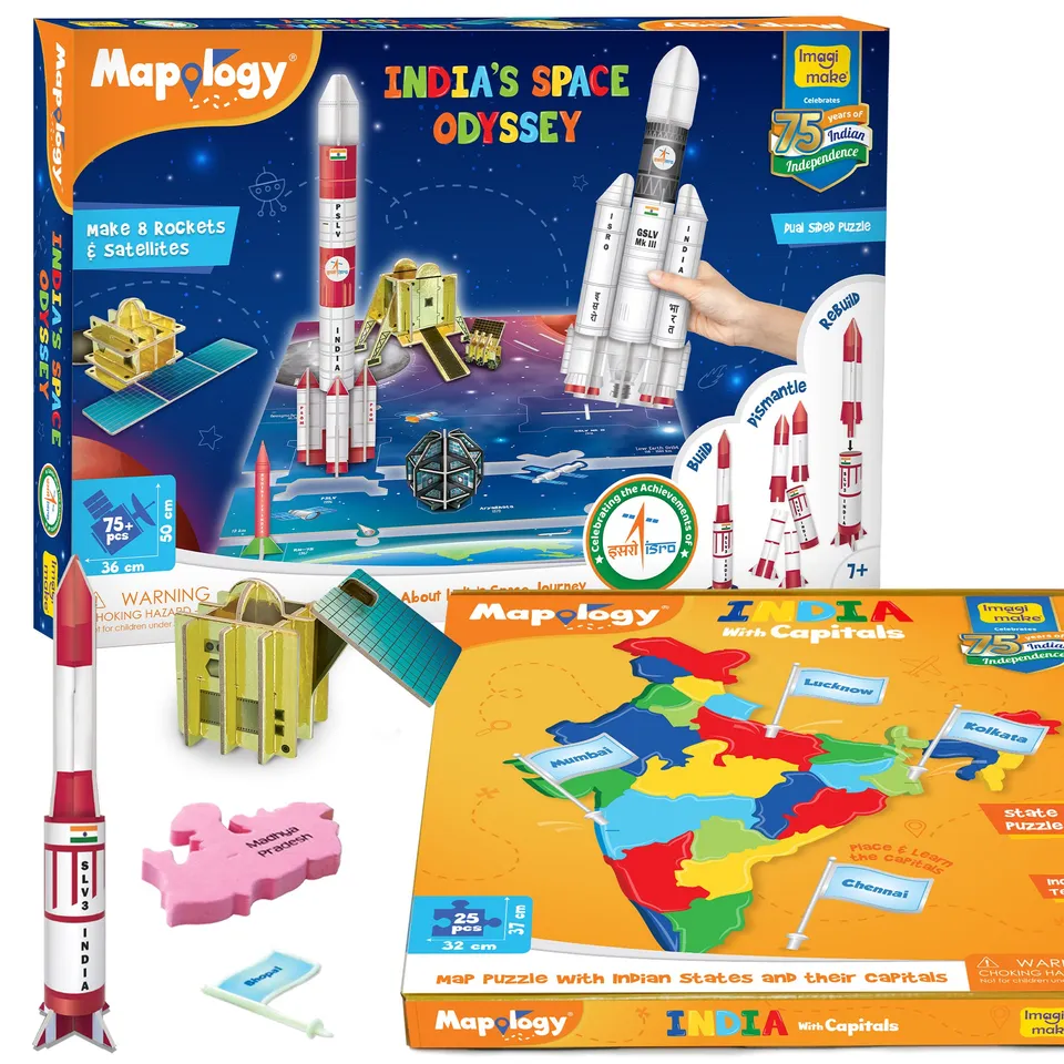Imagimake Mapology Combo puzzle India si spatiu
