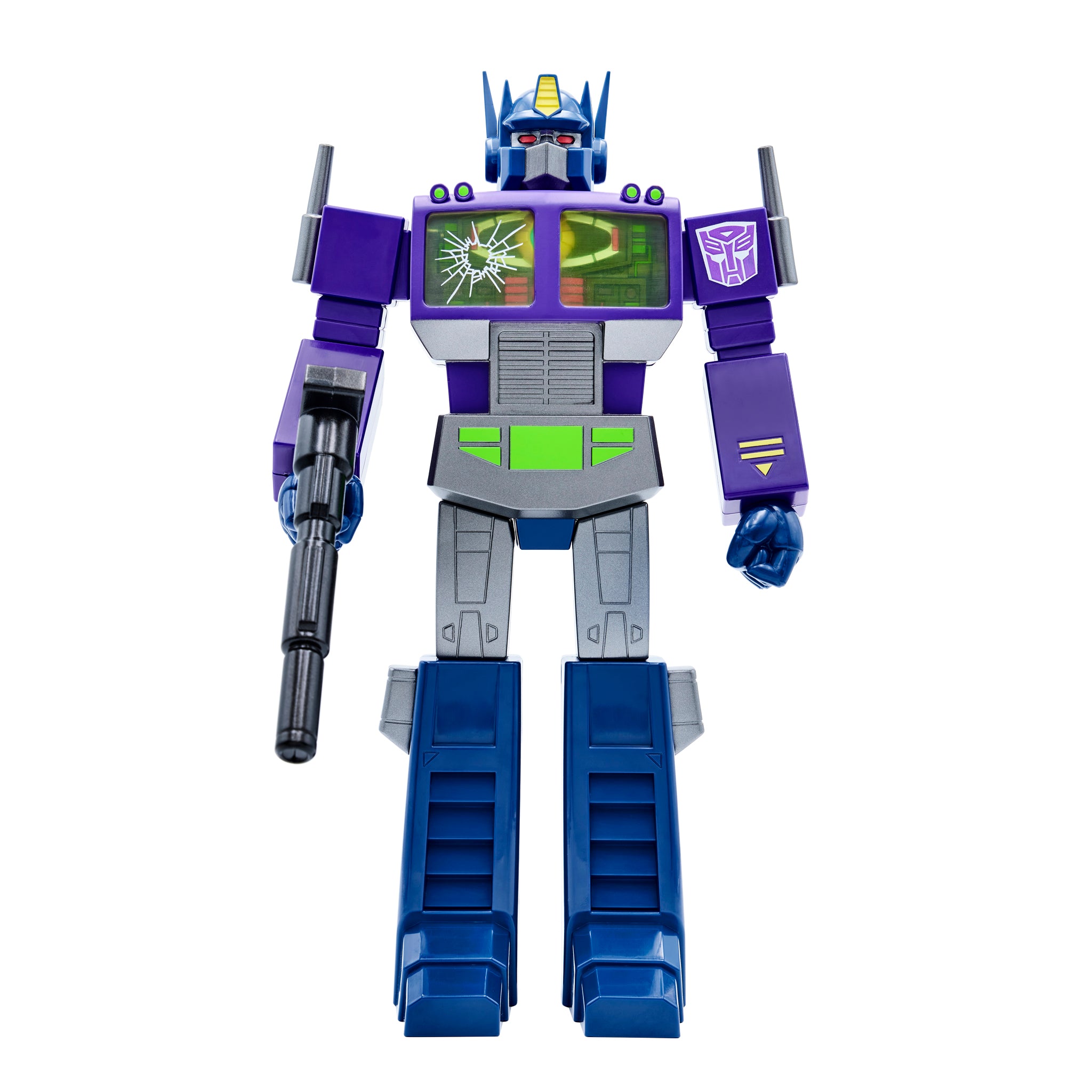 Super7 Super Cyborg Optimus Prime figurina mov Shattered Glass
