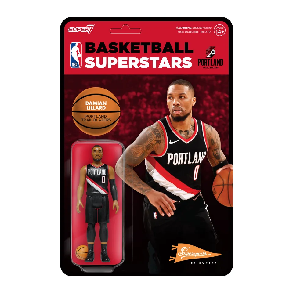Super7 NBA Supersports Wave 4 Damian Lillard figurina
